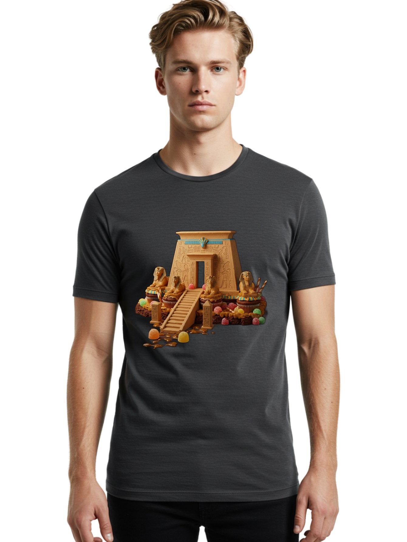 Egyptian-Temple-Cupcake Men'S Graphic Tee, 100% Cotton, Comfortable Casual Summer Wear, Machine Washable, Vintage Camera, Old Camera, Antique Camera, Black Camera, Classic Photography, Photography Equipment, Nostalgic Device, Film Camera, Bam372 24