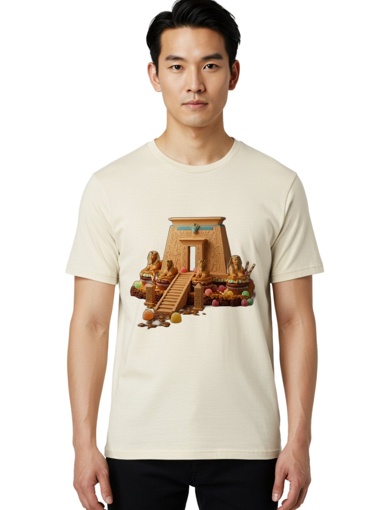 Egyptian-Temple-Cupcake Men'S Graphic Tee, 100% Cotton, Comfortable Casual Summer Wear, Machine Washable, Vintage Camera, Old Camera, Antique Camera, Black Camera, Classic Photography, Photography Equipment, Nostalgic Device, Film Camera, Bam372 16