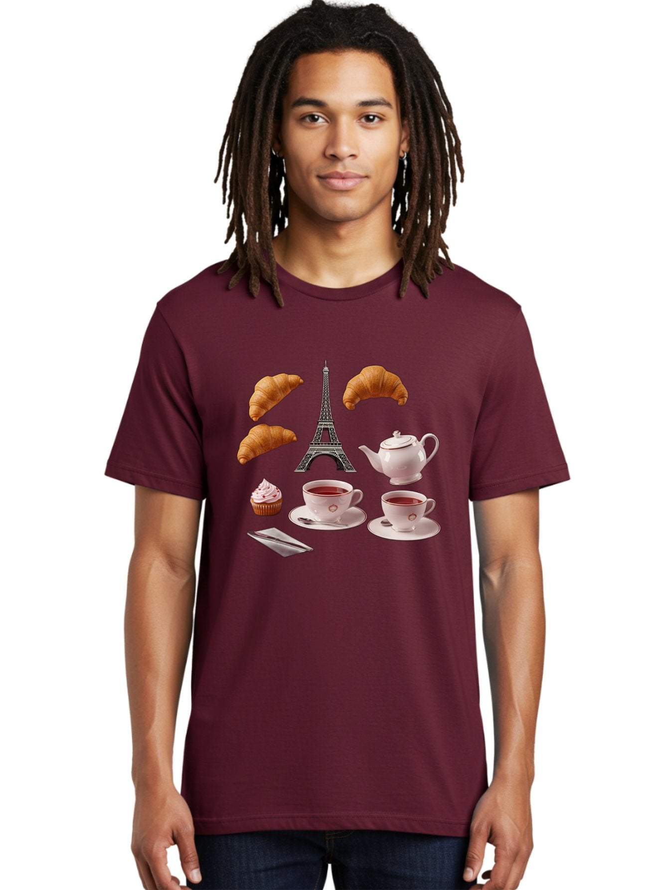 Eiffel-Tower-Tea Men'S Graphic Tee, 100% Cotton, Comfortable Casual Summer Wear, Machine Washable, Vintage Camera, Old Camera, Antique Camera, Black Camera, Classic Photography, Photography Equipment, Nostalgic Device, Film Camera, Camera Art Bam373 16