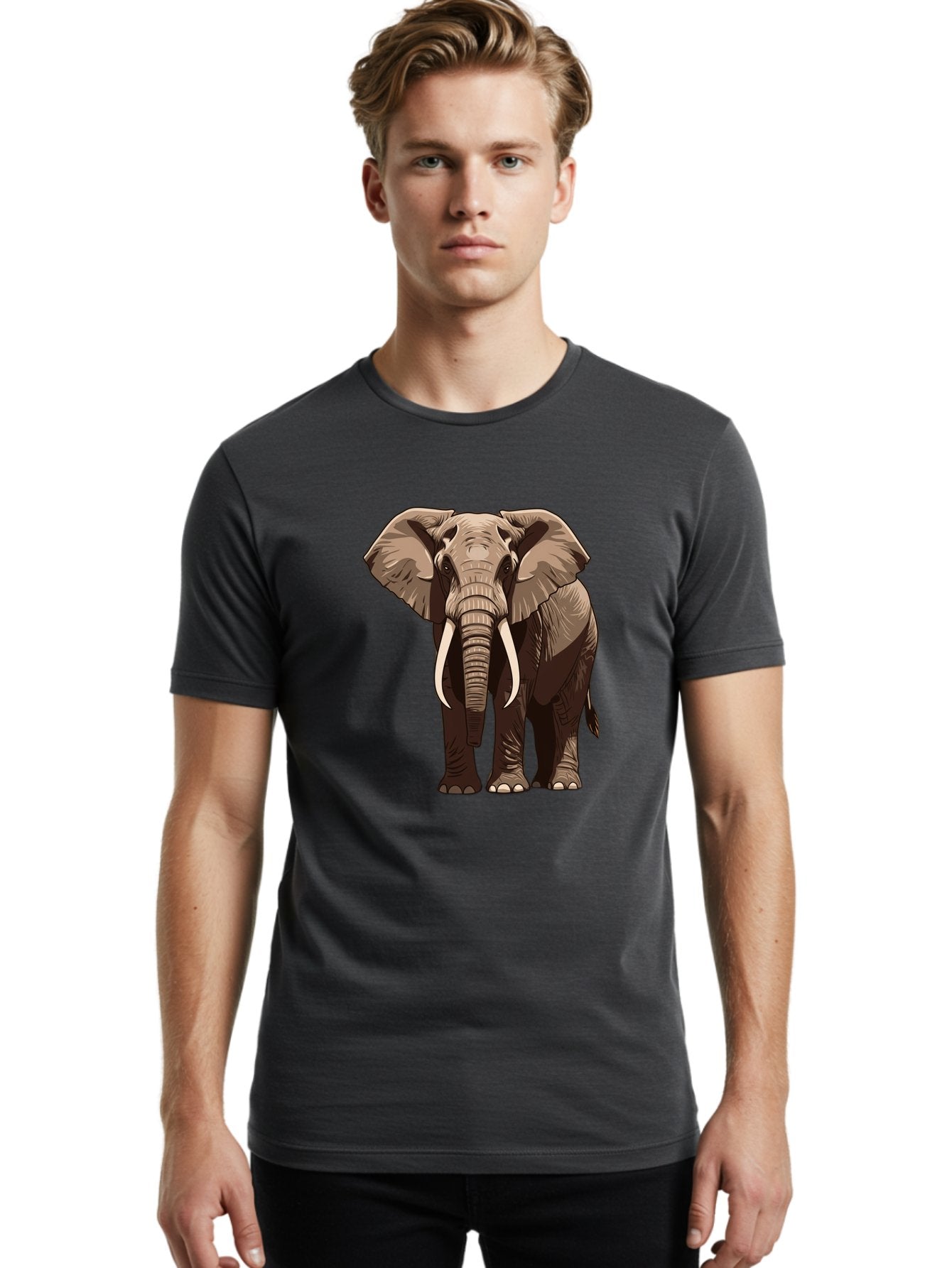 Elephant Men'S Graphic Tee, 100% Cotton, Comfortable Casual Summer Wear, Machine Washable, Vintage Camera, Old Camera, Antique Camera, Black Camera, Classic Photography, Photography Equipment, Nostalgic Device, Film Camera, Camera Art Bam375 30