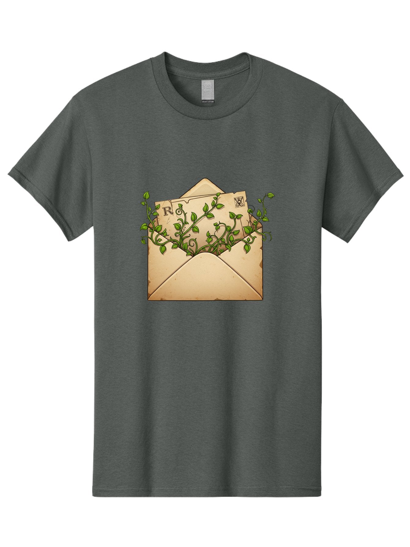 Envelope-With-Vines-And-Letter Men'S Graphic Tee, 100% Cotton, Comfortable Casual Summer Wear, Machine Washable, Vintage Camera, Old Camera, Antique Camera, Black Camera, Classic Photography, Photography Equipment, Nostalgic Device, Bam381 11