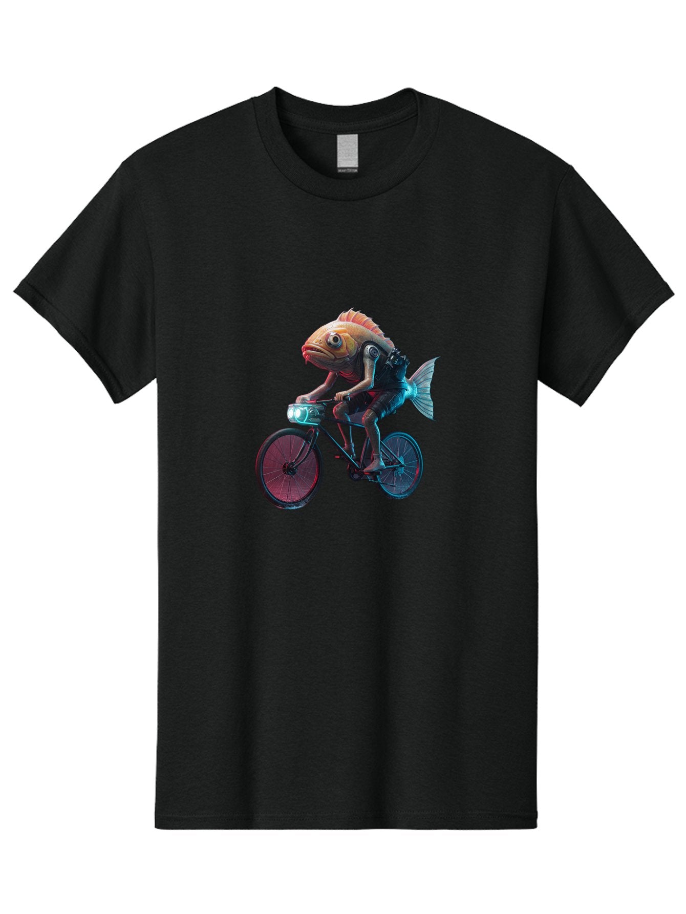 Fish-On-Bicycle-1 Men'S Graphic Tee, 100% Cotton, Comfortable Casual Summer Wear, Machine Washable, Vintage Camera, Old Camera, Antique Camera, Black Camera, Classic Photography, Photography Equipment, Nostalgic Device, Film Camera, Camera Art Bam401 4