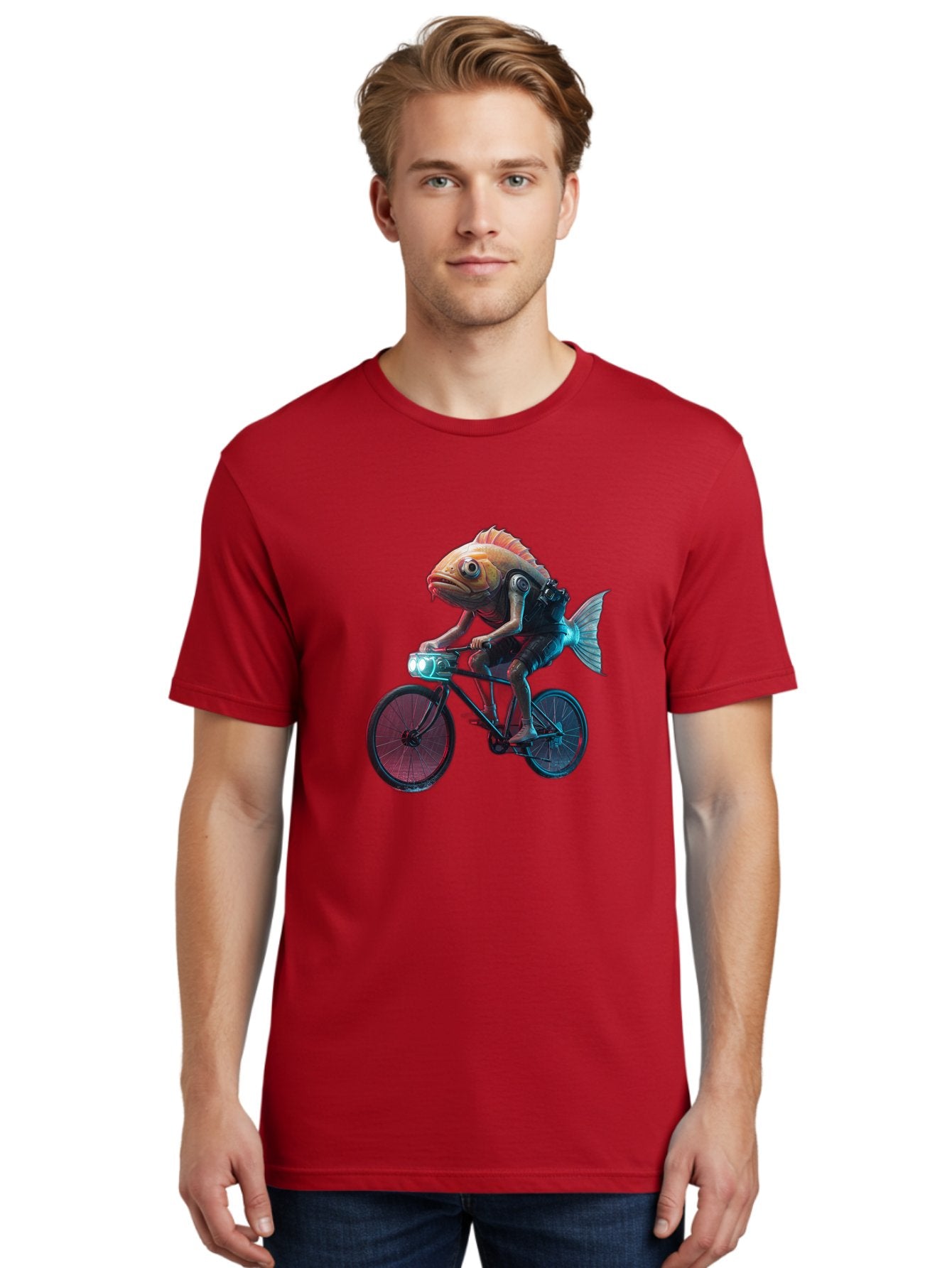 Fish-On-Bicycle-1 Men'S Graphic Tee, 100% Cotton, Comfortable Casual Summer Wear, Machine Washable, Vintage Camera, Old Camera, Antique Camera, Black Camera, Classic Photography, Photography Equipment, Nostalgic Device, Film Camera, Camera Art Bam401 21