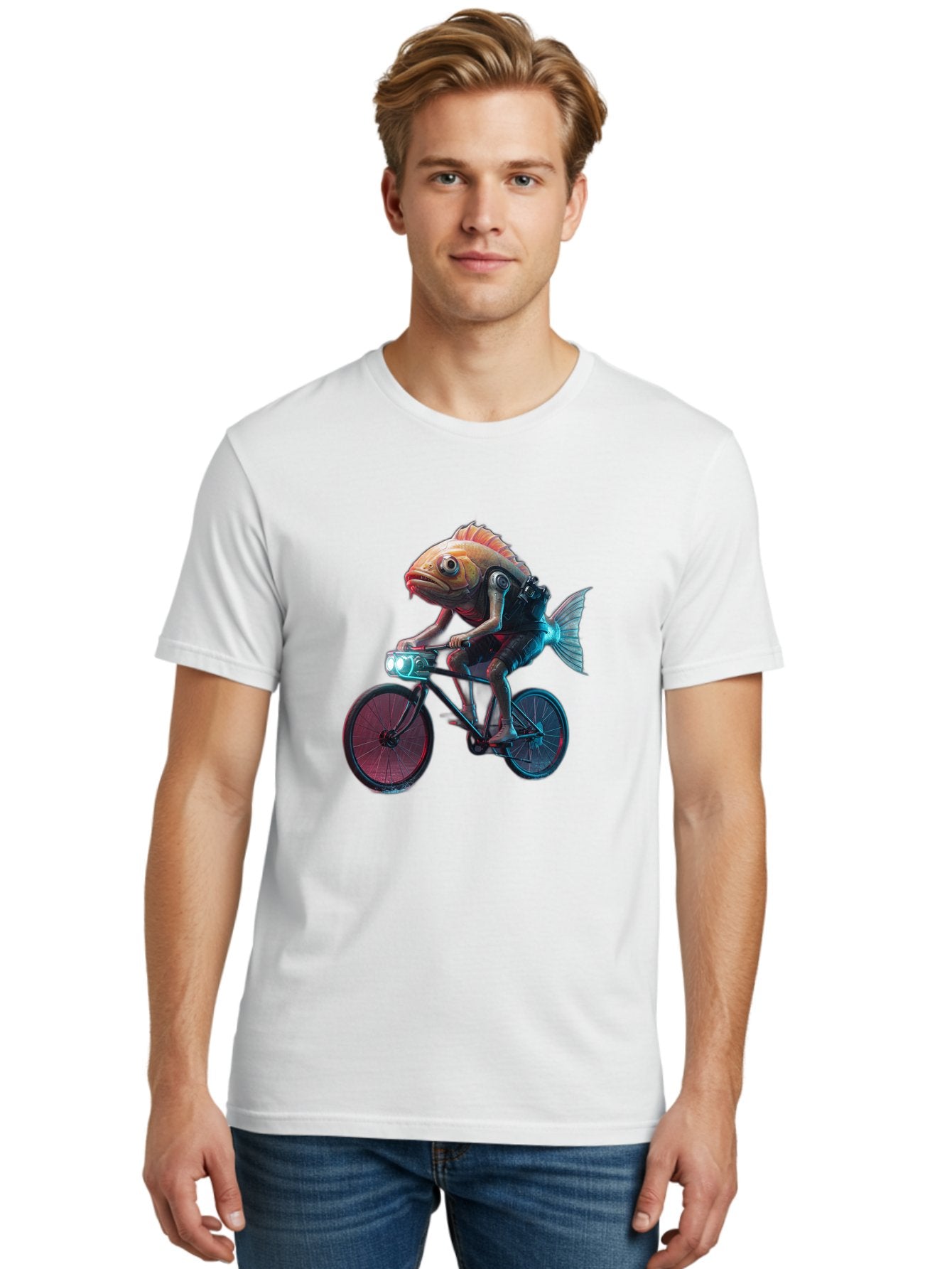Fish-On-Bicycle-1 Men'S Graphic Tee, 100% Cotton, Comfortable Casual Summer Wear, Machine Washable, Vintage Camera, Old Camera, Antique Camera, Black Camera, Classic Photography, Photography Equipment, Nostalgic Device, Film Camera, Camera Art Bam401 27