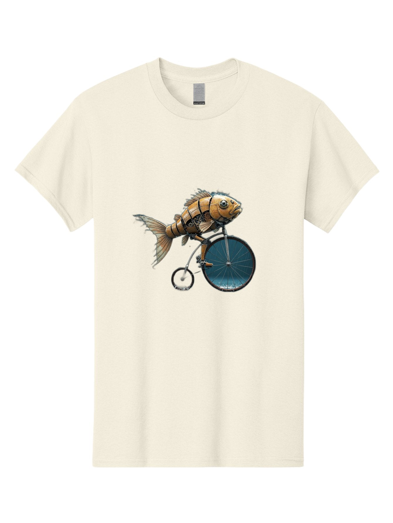 Fish-Riding-Bicycle Men'S Graphic Tee, 100% Cotton, Comfortable Casual Summer Wear, Machine Washable, Vintage Camera, Old Camera, Antique Camera, Black Camera, Classic Photography, Photography Equipment, Nostalgic Device, Film Camera, Bam403 6