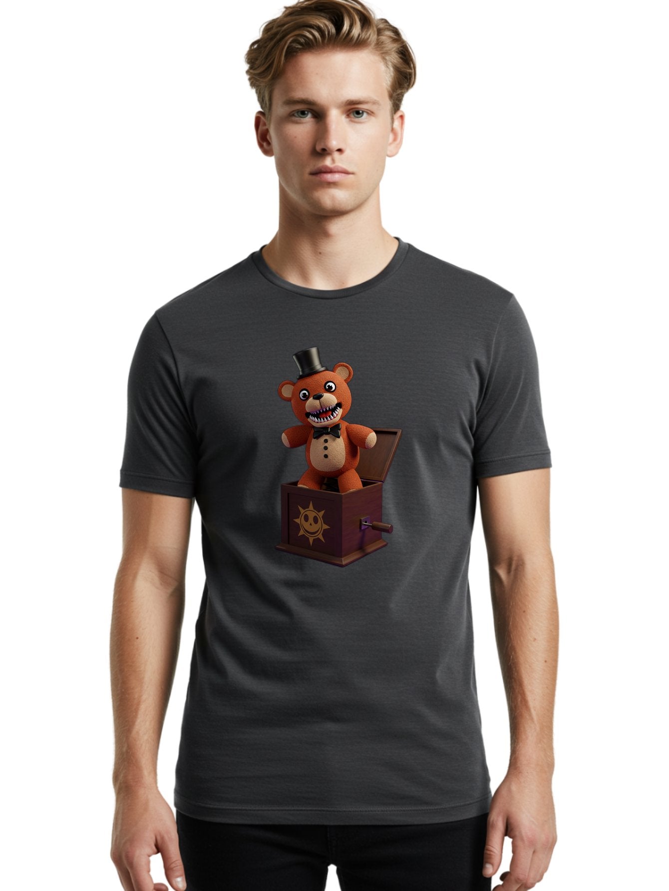 Five-Nights-At-Freddy-S-Jack-In-The-Box Men'S Graphic Tee, 100% Cotton, Comfortable Casual Summer Wear, Machine Washable, Vintage Camera, Old Camera, Antique Camera, Black Camera, Classic Photography, Photography Equipment, Nostalgic Device, Bam407 22