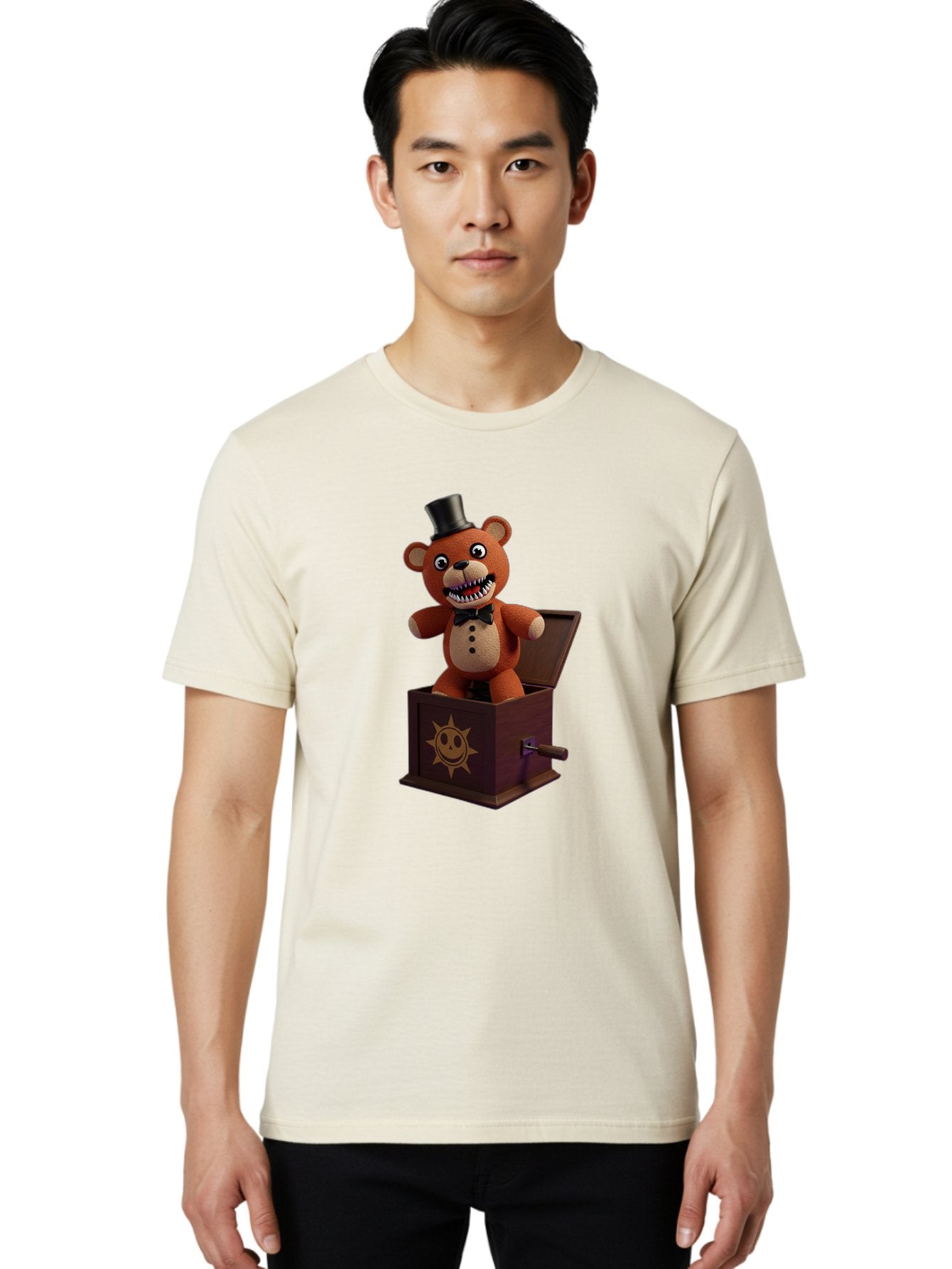 Five-Nights-At-Freddy-S-Jack-In-The-Box Men'S Graphic Tee, 100% Cotton, Comfortable Casual Summer Wear, Machine Washable, Vintage Camera, Old Camera, Antique Camera, Black Camera, Classic Photography, Photography Equipment, Nostalgic Device, Bam407 29