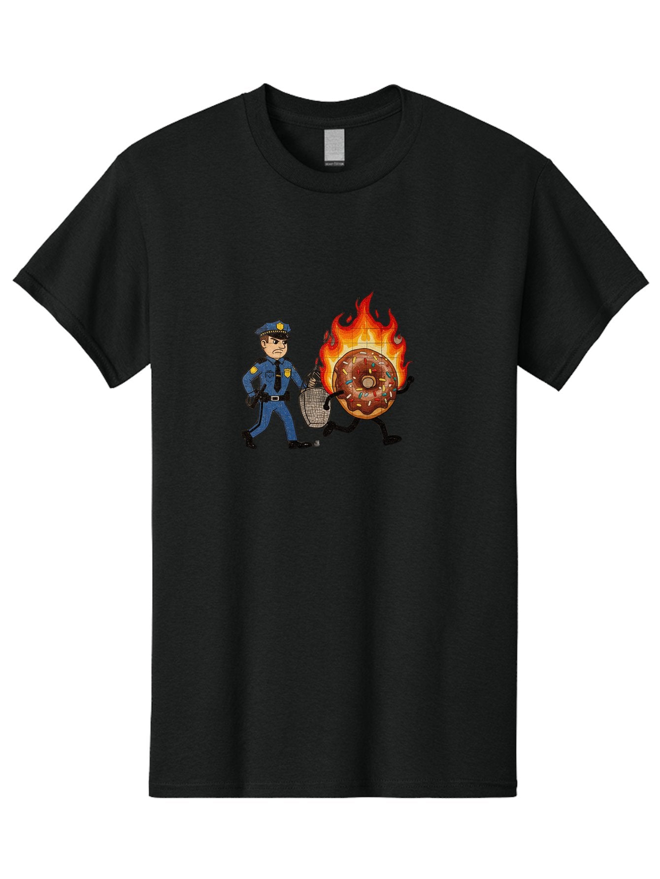 Flaming-Donut-1 Men'S Graphic Tee, 100% Cotton, Comfortable Casual Summer Wear, Machine Washable, Vintage Camera, Old Camera, Antique Camera, Black Camera, Classic Photography, Photography Equipment, Nostalgic Device, Film Camera, Camera Art Bam409 4