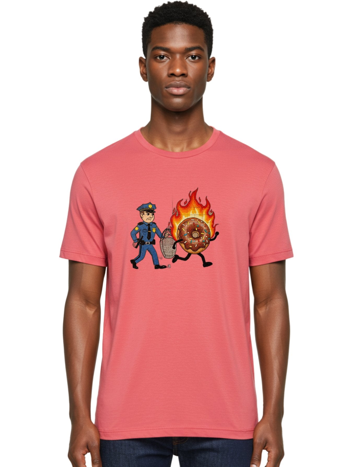 Flaming-Donut-1 Men'S Graphic Tee, 100% Cotton, Comfortable Casual Summer Wear, Machine Washable, Vintage Camera, Old Camera, Antique Camera, Black Camera, Classic Photography, Photography Equipment, Nostalgic Device, Film Camera, Camera Art Bam409 29