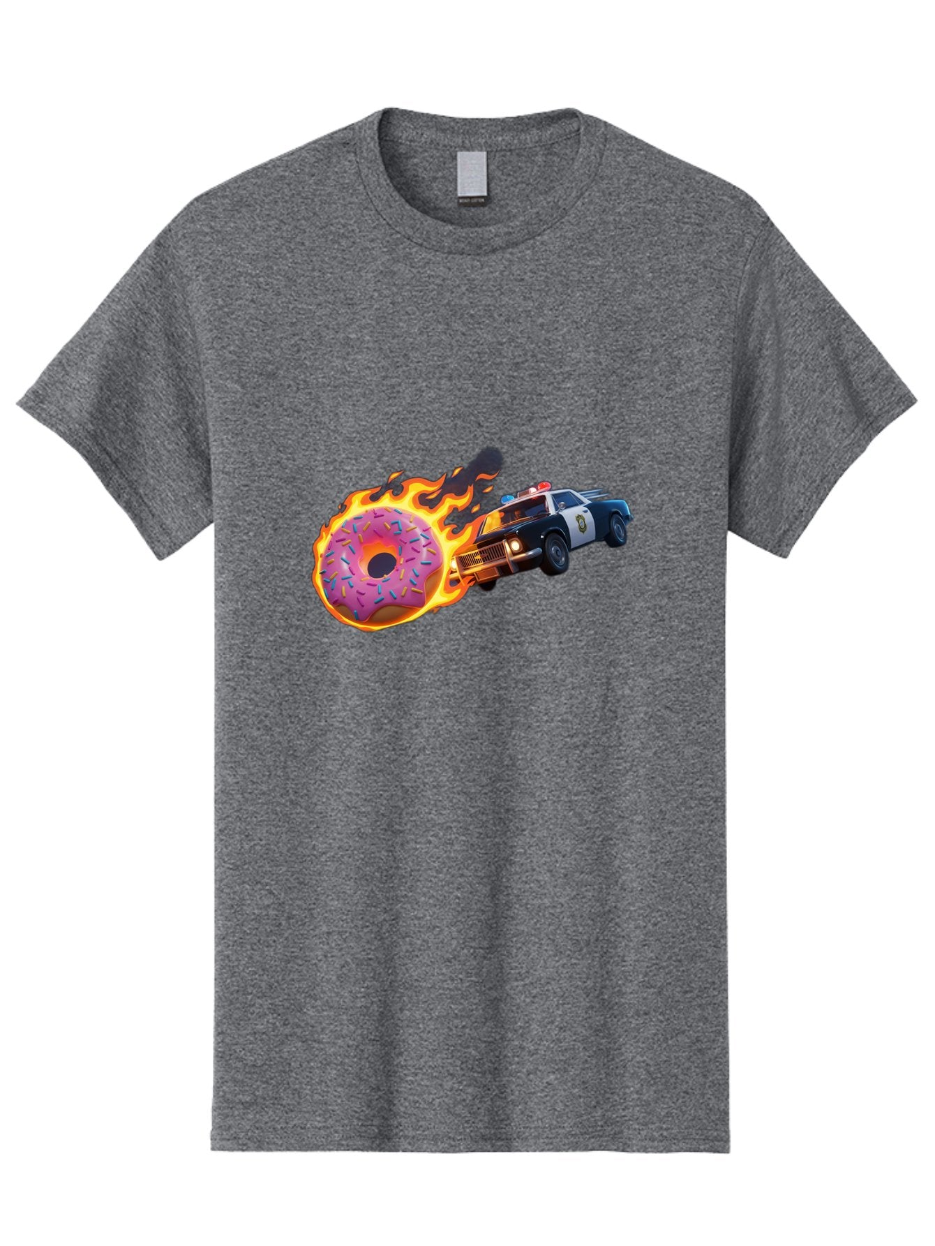 Flaming-Donut-Police-Car Men'S Graphic Tee, 100% Cotton, Comfortable Casual Summer Wear, Machine Washable, Vintage Camera, Old Camera, Antique Camera, Black Camera, Classic Photography, Photography Equipment, Nostalgic Device, Film Camera, Bam410 5
