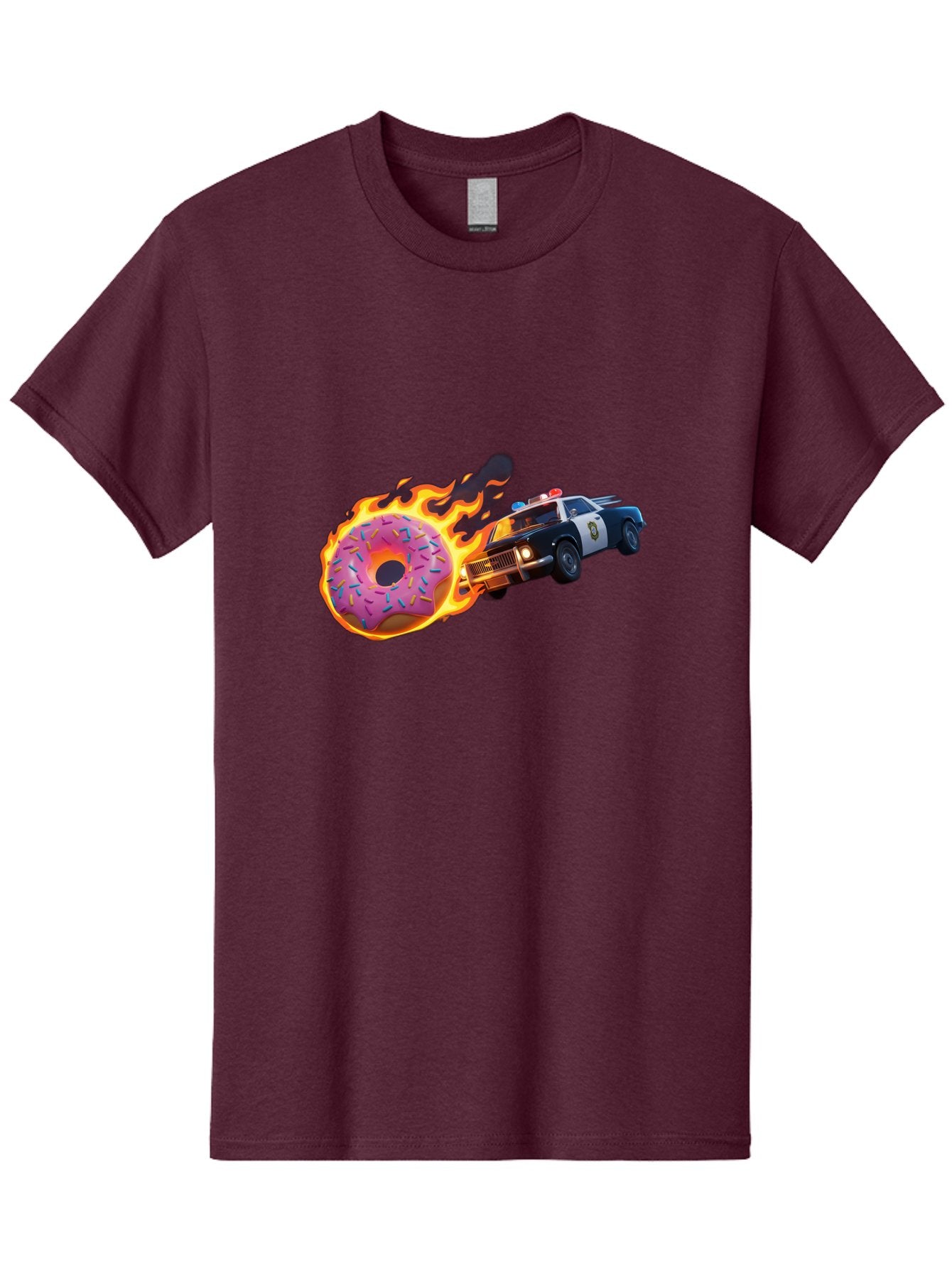 Flaming-Donut-Police-Car Men'S Graphic Tee, 100% Cotton, Comfortable Casual Summer Wear, Machine Washable, Vintage Camera, Old Camera, Antique Camera, Black Camera, Classic Photography, Photography Equipment, Nostalgic Device, Film Camera, Bam410 9