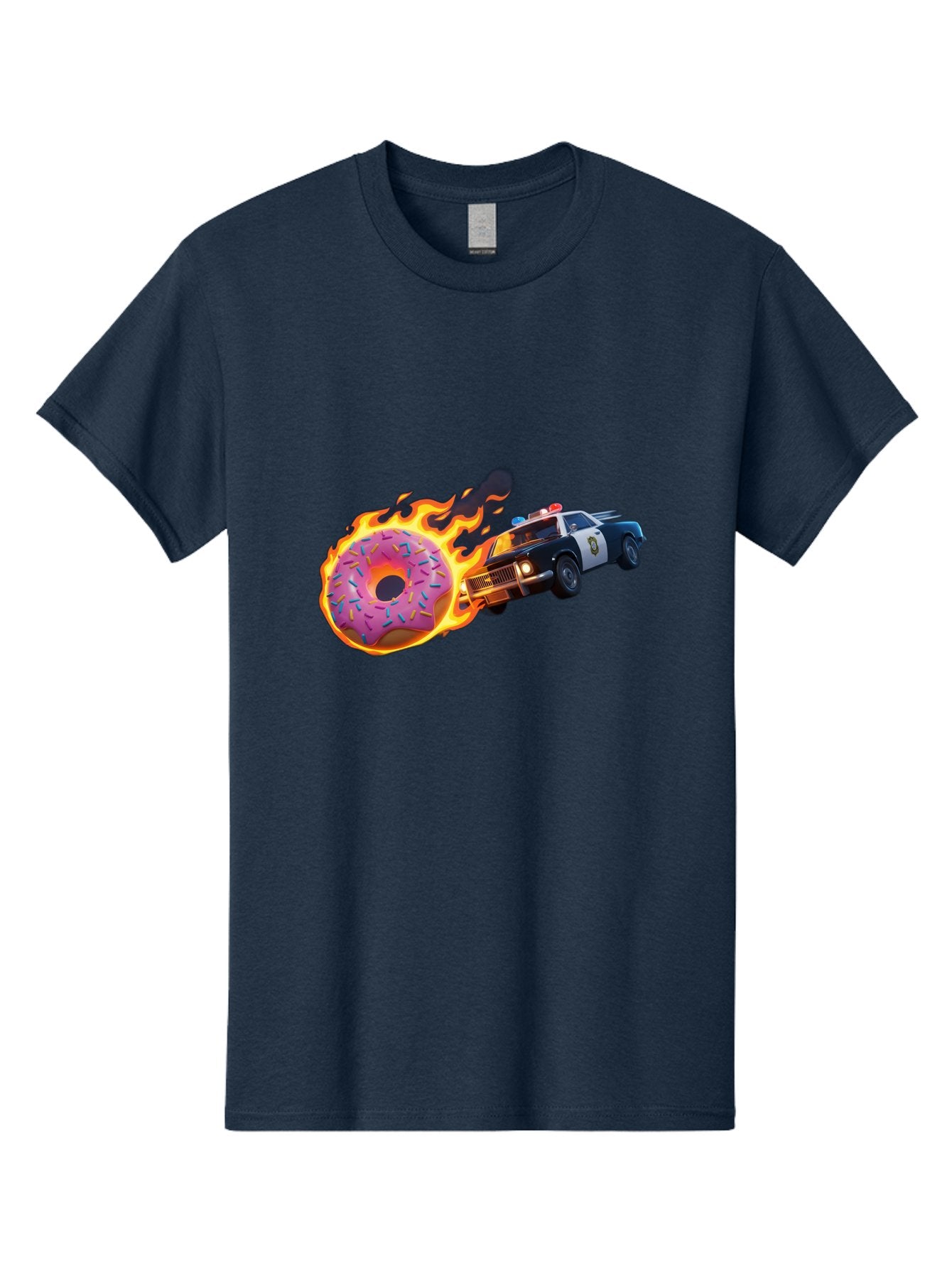 Flaming-Donut-Police-Car Men'S Graphic Tee, 100% Cotton, Comfortable Casual Summer Wear, Machine Washable, Vintage Camera, Old Camera, Antique Camera, Black Camera, Classic Photography, Photography Equipment, Nostalgic Device, Film Camera, Bam410 13