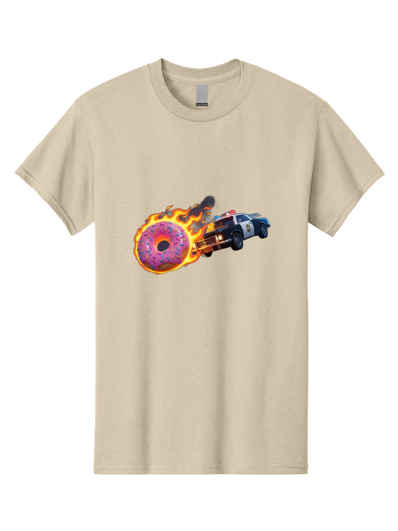 Flaming-Donut-Police-Car Men'S Graphic Tee, 100% Cotton, Comfortable Casual Summer Wear, Machine Washable, Vintage Camera, Old Camera, Antique Camera, Black Camera, Classic Photography, Photography Equipment, Nostalgic Device, Film Camera, Bam410 11