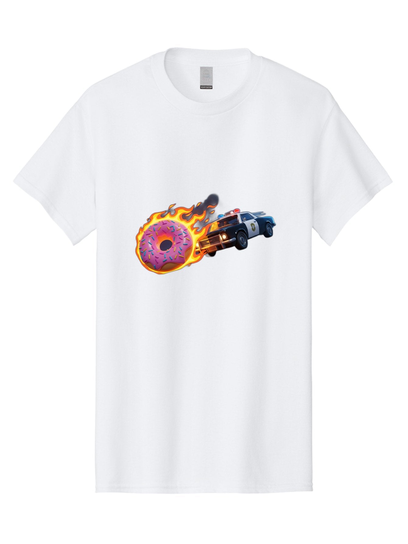 Flaming-Donut-Police-Car Men'S Graphic Tee, 100% Cotton, Comfortable Casual Summer Wear, Machine Washable, Vintage Camera, Old Camera, Antique Camera, Black Camera, Classic Photography, Photography Equipment, Nostalgic Device, Film Camera, Bam410 12