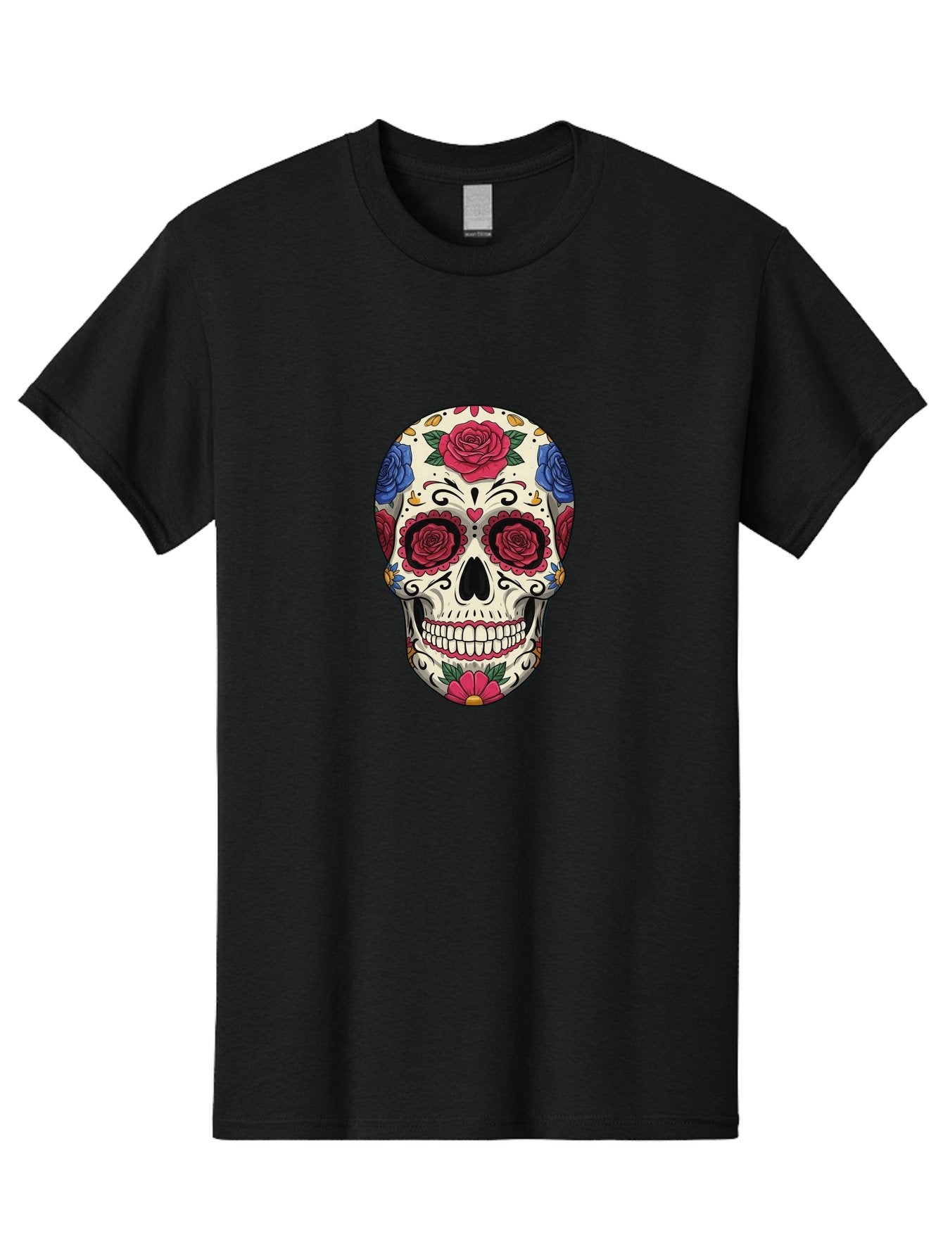 Floral-Art-Skull-1 Men'S Graphic Tee, 100% Cotton, Comfortable Casual Summer Wear, Machine Washable, Vintage Camera, Old Camera, Antique Camera, Black Camera, Classic Photography, Photography Equipment, Nostalgic Device, Film Camera, Bam416