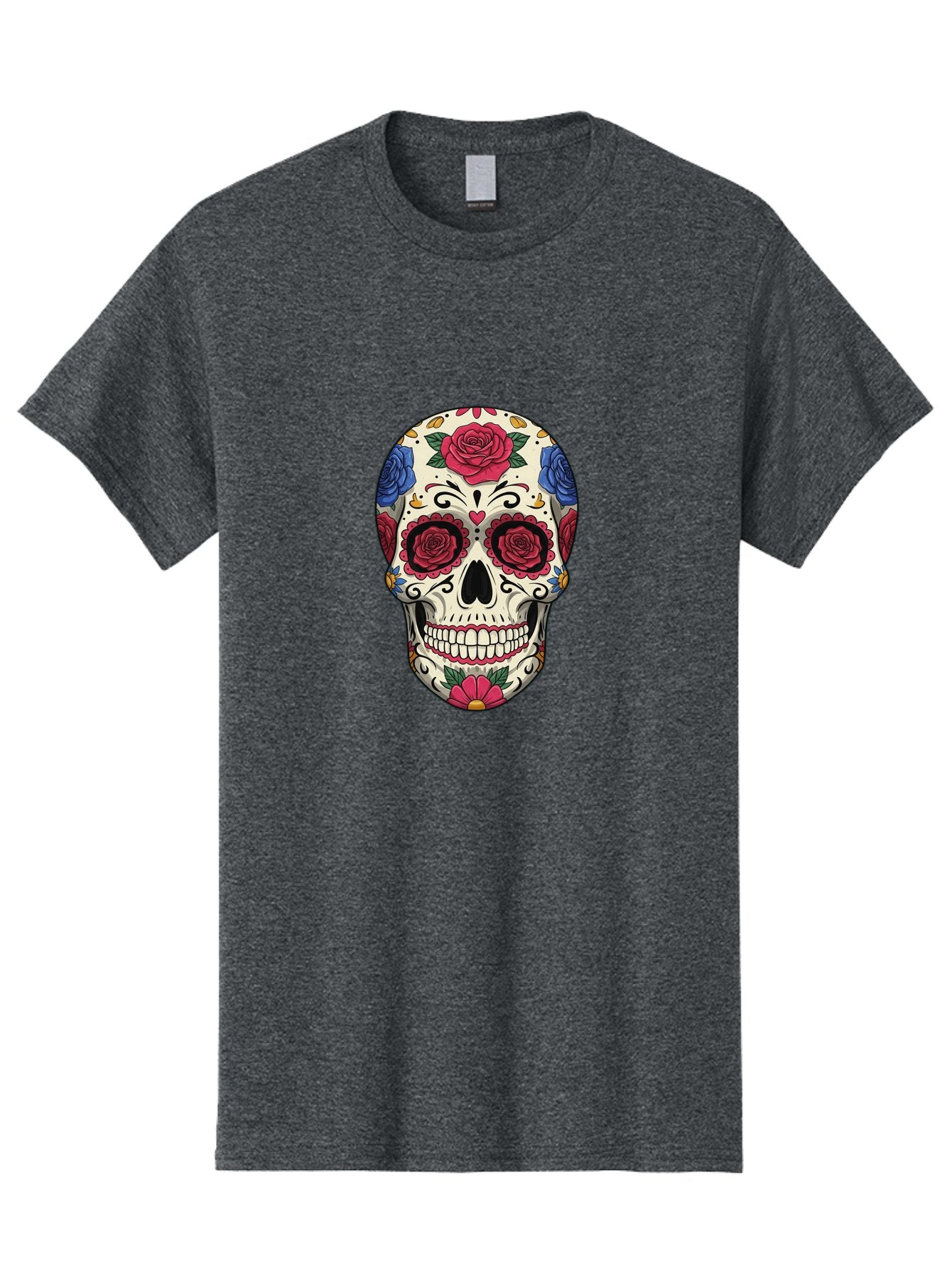 Floral-Art-Skull-1 Men'S Graphic Tee, 100% Cotton, Comfortable Casual Summer Wear, Machine Washable, Vintage Camera, Old Camera, Antique Camera, Black Camera, Classic Photography, Photography Equipment, Nostalgic Device, Film Camera, Bam416