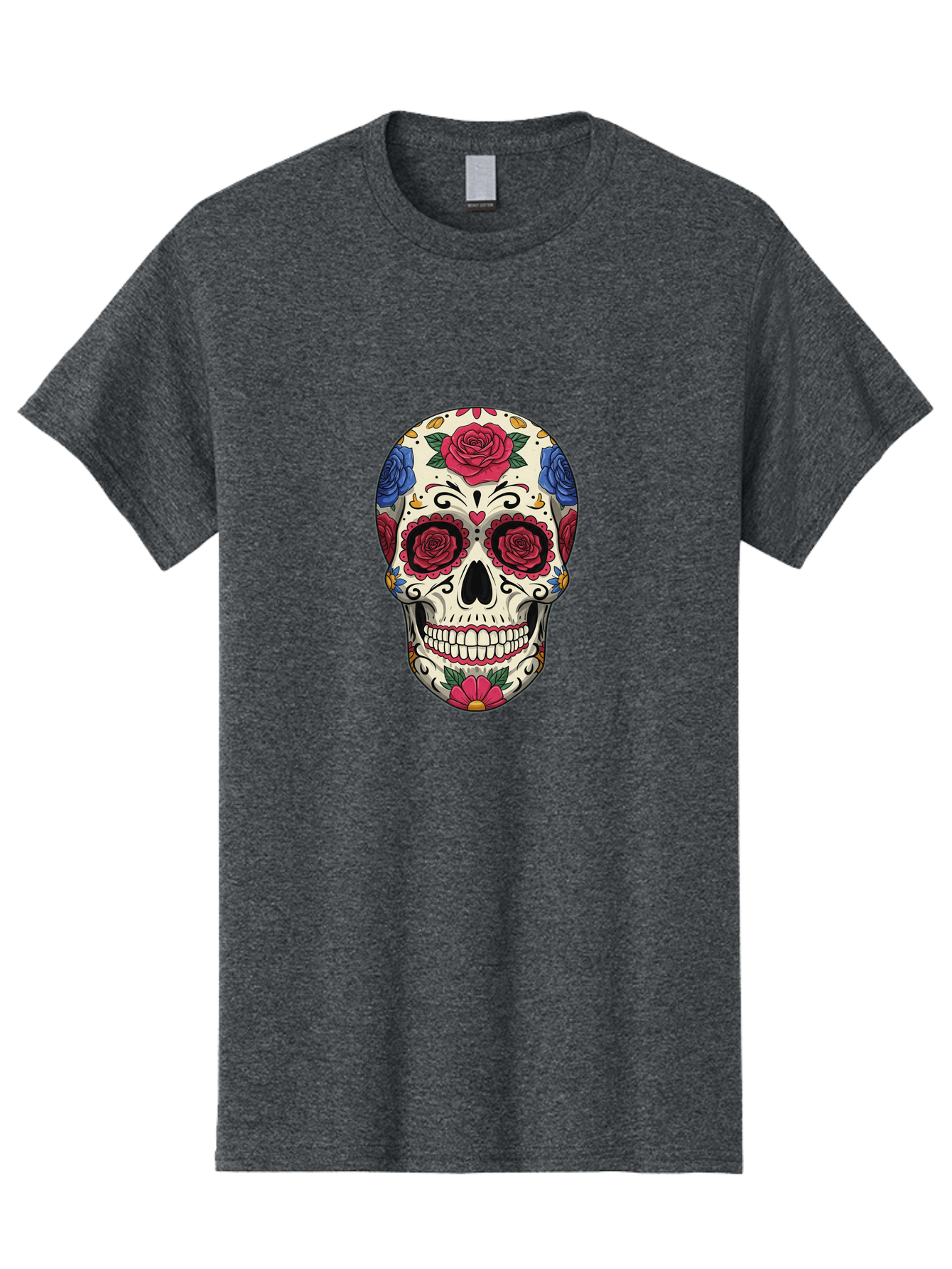 Floral-Art-Skull-1 Men'S Graphic Tee, 100% Cotton, Comfortable Casual Summer Wear, Machine Washable, Vintage Camera, Old Camera, Antique Camera, Black Camera, Classic Photography, Photography Equipment, Nostalgic Device, Film Camera, Bam416 11