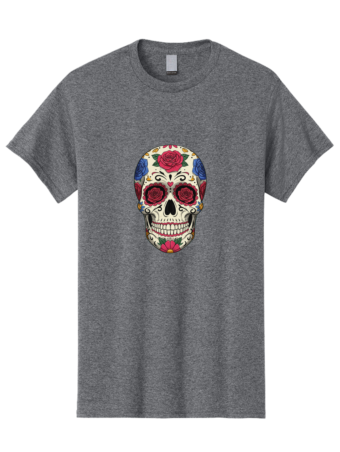 Floral-Art-Skull-1 Men'S Graphic Tee, 100% Cotton, Comfortable Casual Summer Wear, Machine Washable, Vintage Camera, Old Camera, Antique Camera, Black Camera, Classic Photography, Photography Equipment, Nostalgic Device, Film Camera, Bam416 4
