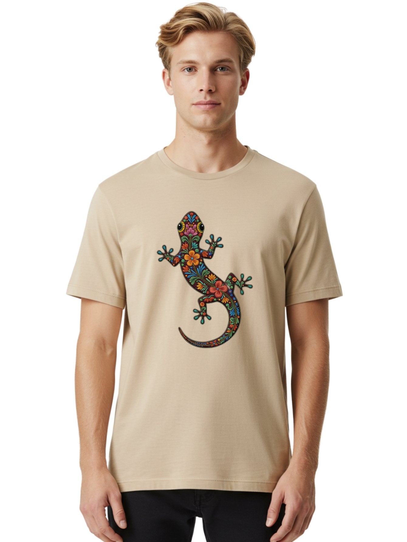 Floral-Gekko Men'S Graphic Tee, 100% Cotton, Comfortable Casual Summer Wear, Machine Washable, Vintage Camera, Old Camera, Antique Camera, Black Camera, Classic Photography, Photography Equipment, Nostalgic Device, Film Camera, Camera Art Bam418 19