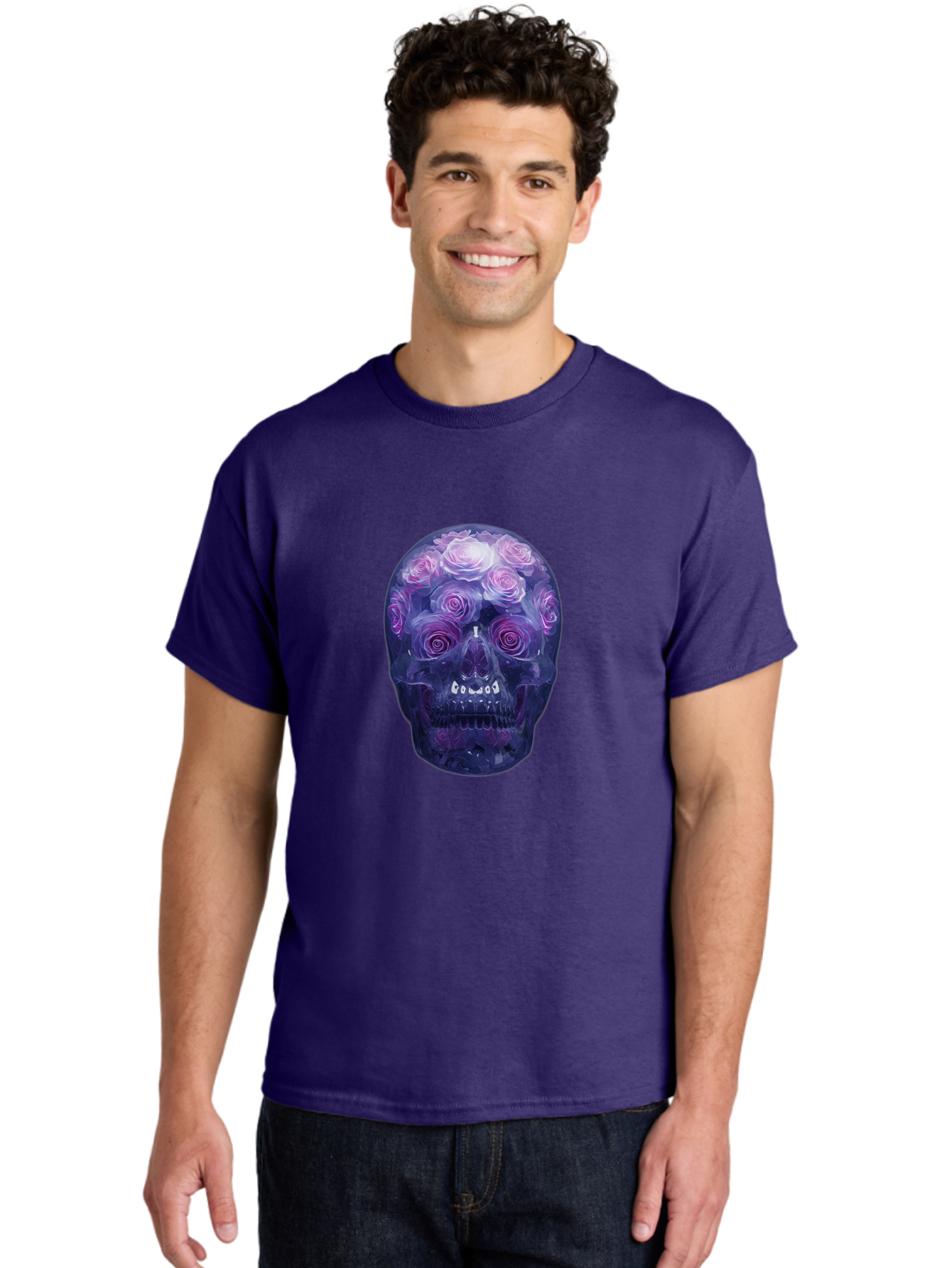 Floral-Skull-1 Men'S Graphic Tee, 100% Cotton, Comfortable Casual Summer Wear, Machine Washable, Vintage Camera, Old Camera, Antique Camera, Black Camera, Classic Photography, Photography Equipment, Nostalgic Device, Film Camera, Camera Art Bam421 30