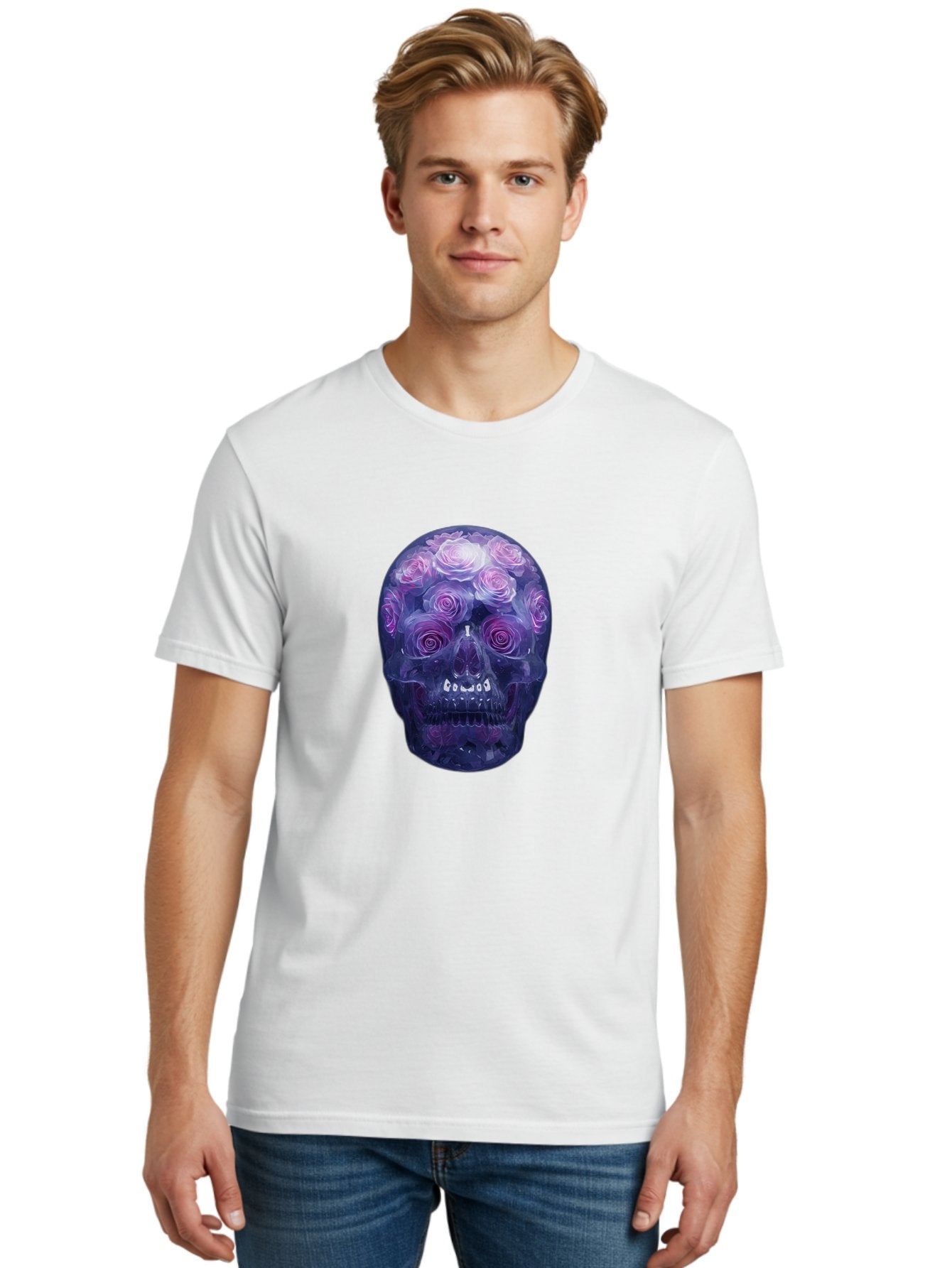 Floral-Skull-1 Men'S Graphic Tee, 100% Cotton, Comfortable Casual Summer Wear, Machine Washable, Vintage Camera, Old Camera, Antique Camera, Black Camera, Classic Photography, Photography Equipment, Nostalgic Device, Film Camera, Camera Art Bam421 28
