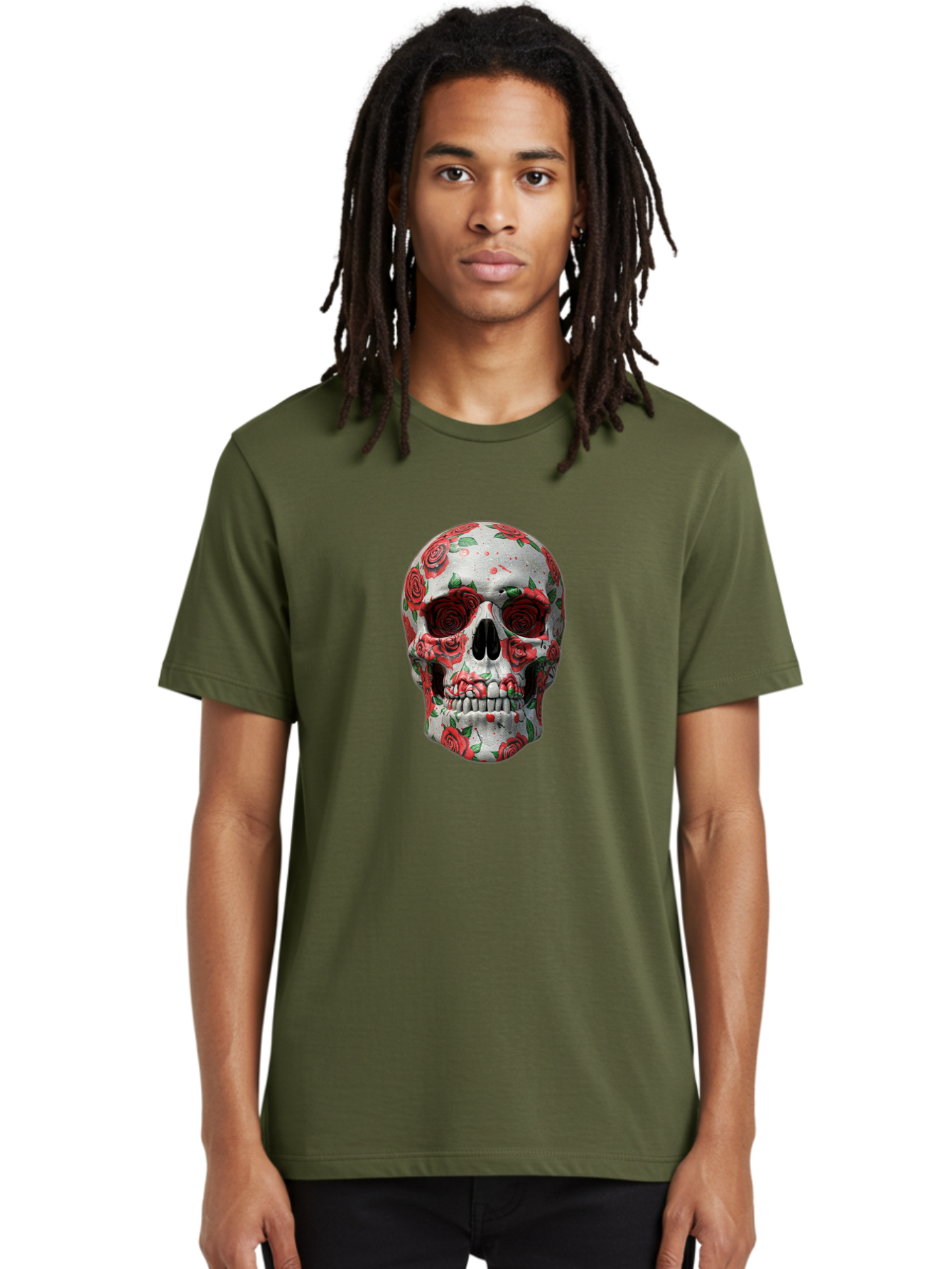 Floral-Skull-2 Men'S Graphic Tee, 100% Cotton, Comfortable Casual Summer Wear, Machine Washable, Vintage Camera, Old Camera, Antique Camera, Black Camera, Classic Photography, Photography Equipment, Nostalgic Device, Film Camera, Camera Art Bam422 24