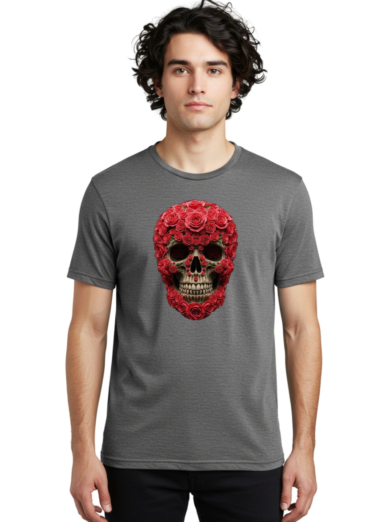 Floral-Skull Men'S Graphic Tee, 100% Cotton, Comfortable Casual Summer Wear, Machine Washable, Vintage Camera, Old Camera, Antique Camera, Black Camera, Classic Photography, Photography Equipment, Nostalgic Device, Film Camera, Camera Art Bam423 30