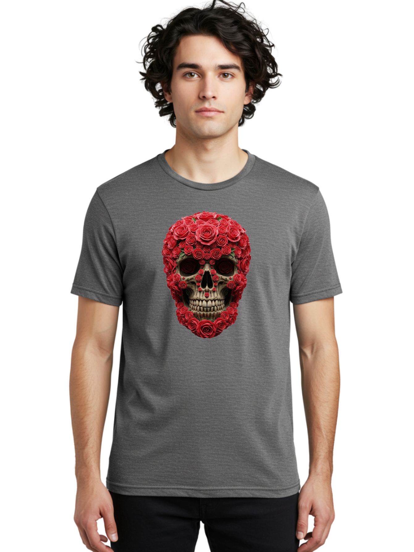 Floral-Skull Men'S Graphic Tee, 100% Cotton, Comfortable Casual Summer Wear, Machine Washable, Vintage Camera, Old Camera, Antique Camera, Black Camera, Classic Photography, Photography Equipment, Nostalgic Device, Film Camera, Camera Art Bam423 16