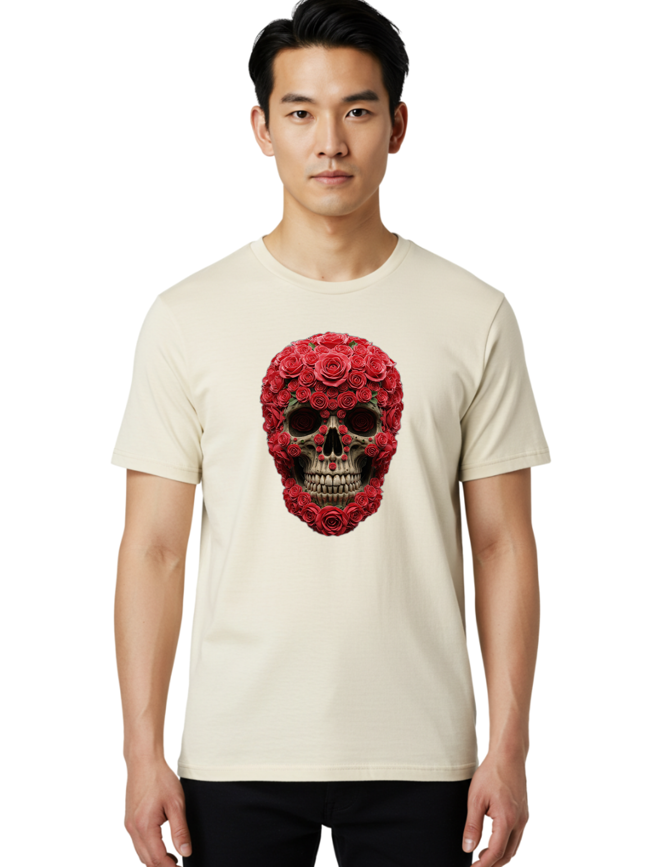 Floral-Skull Men'S Graphic Tee, 100% Cotton, Comfortable Casual Summer Wear, Machine Washable, Vintage Camera, Old Camera, Antique Camera, Black Camera, Classic Photography, Photography Equipment, Nostalgic Device, Film Camera, Camera Art Bam423 18