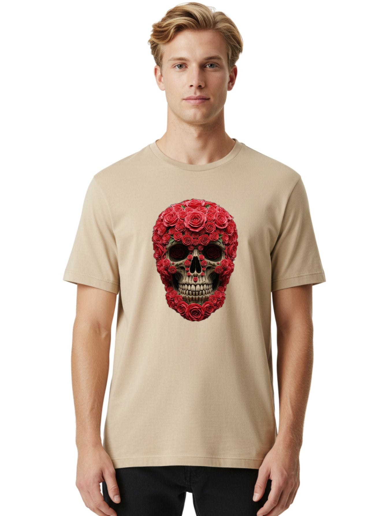 Floral-Skull Men'S Graphic Tee, 100% Cotton, Comfortable Casual Summer Wear, Machine Washable, Vintage Camera, Old Camera, Antique Camera, Black Camera, Classic Photography, Photography Equipment, Nostalgic Device, Film Camera, Camera Art Bam423 26