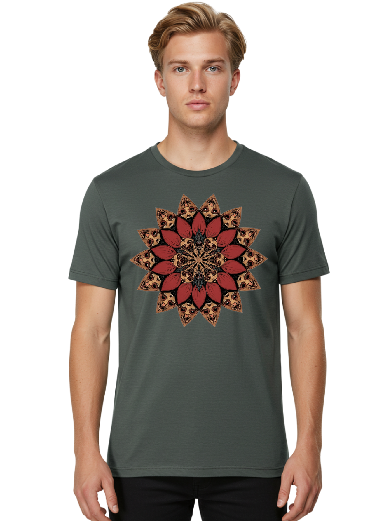 Flower-Mandala Men'S Graphic Tee, 100% Cotton, Comfortable Casual Summer Wear, Machine Washable, Vintage Camera, Old Camera, Antique Camera, Black Camera, Classic Photography, Photography Equipment, Nostalgic Device, Film Camera, Camera Art Bam424 22