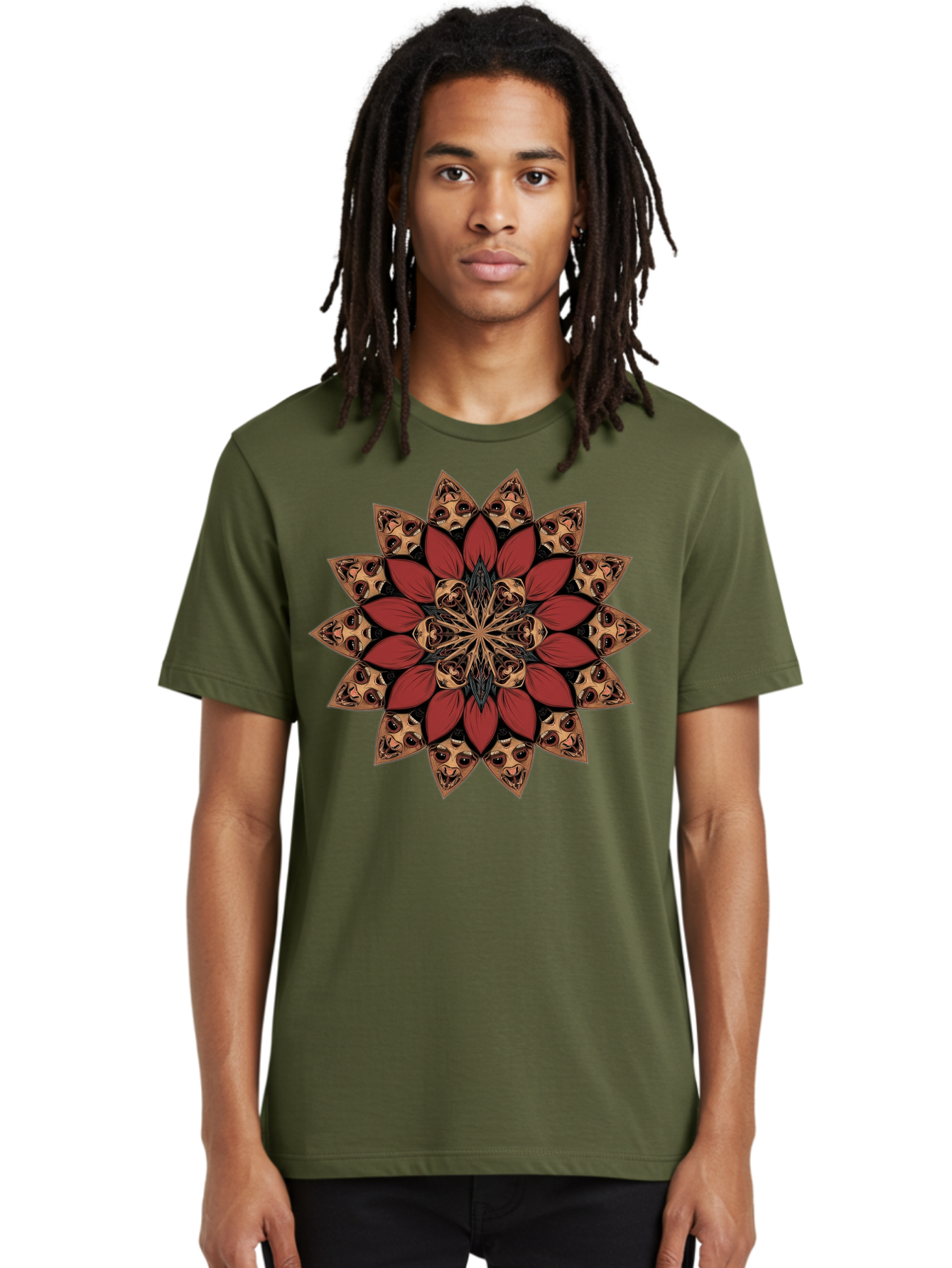 Flower-Mandala Men'S Graphic Tee, 100% Cotton, Comfortable Casual Summer Wear, Machine Washable, Vintage Camera, Old Camera, Antique Camera, Black Camera, Classic Photography, Photography Equipment, Nostalgic Device, Film Camera, Camera Art Bam424 30
