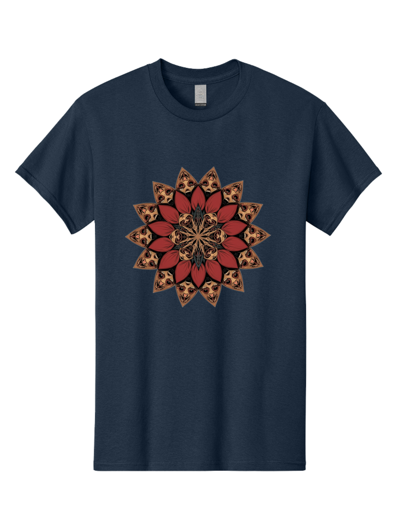Flower-Mandala Men'S Graphic Tee, 100% Cotton, Comfortable Casual Summer Wear, Machine Washable, Vintage Camera, Old Camera, Antique Camera, Black Camera, Classic Photography, Photography Equipment, Nostalgic Device, Film Camera, Camera Art Bam424