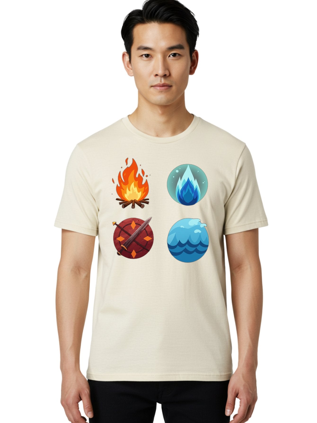 Four-Elements Men'S Graphic Tee, 100% Cotton, Comfortable Casual Summer Wear, Machine Washable, Vintage Camera, Old Camera, Antique Camera, Black Camera, Classic Photography, Photography Equipment, Nostalgic Device, Film Camera, Camera Art Bam432 22