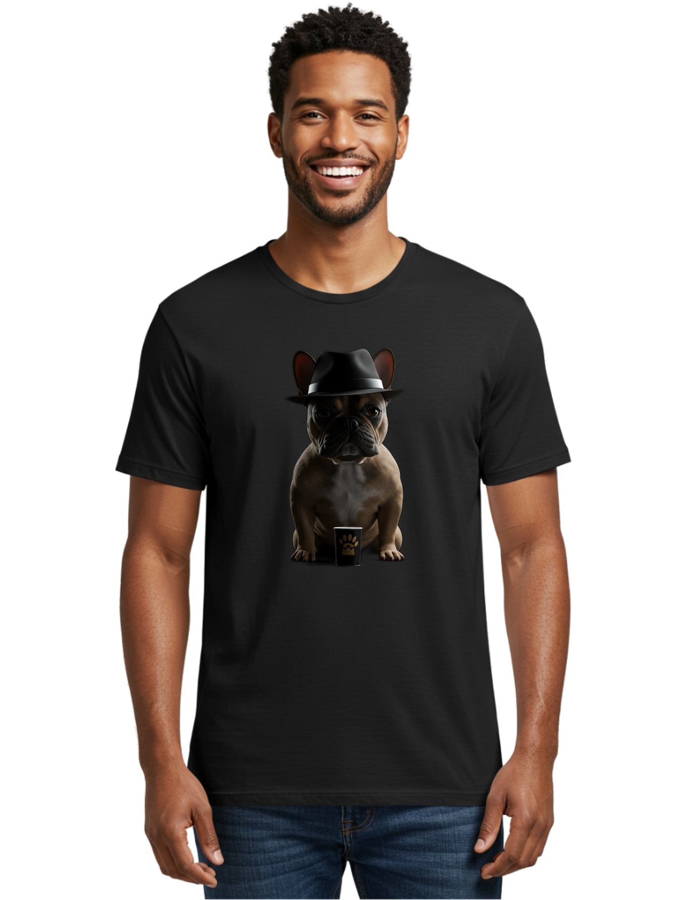 French-Bulldog-With-Fedora-Hat Men'S Graphic Tee, 100% Cotton, Comfortable Casual Summer Wear, Machine Washable, Vintage Camera, Old Camera, Antique Camera, Black Camera, Classic Photography, Photography Equipment, Nostalgic Device, Bam436 30