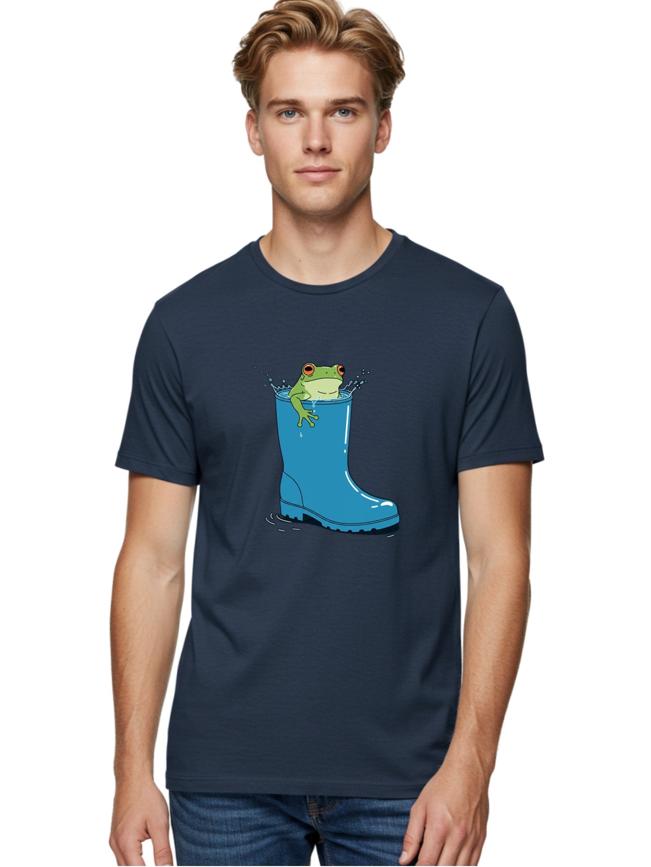 Frog-In-Blue-Boot Men'S Graphic Tee, 100% Cotton, Comfortable Casual Summer Wear, Machine Washable, Vintage Camera, Old Camera, Antique Camera, Black Camera, Classic Photography, Photography Equipment, Nostalgic Device, Film Camera, Camera Art Bam437 21