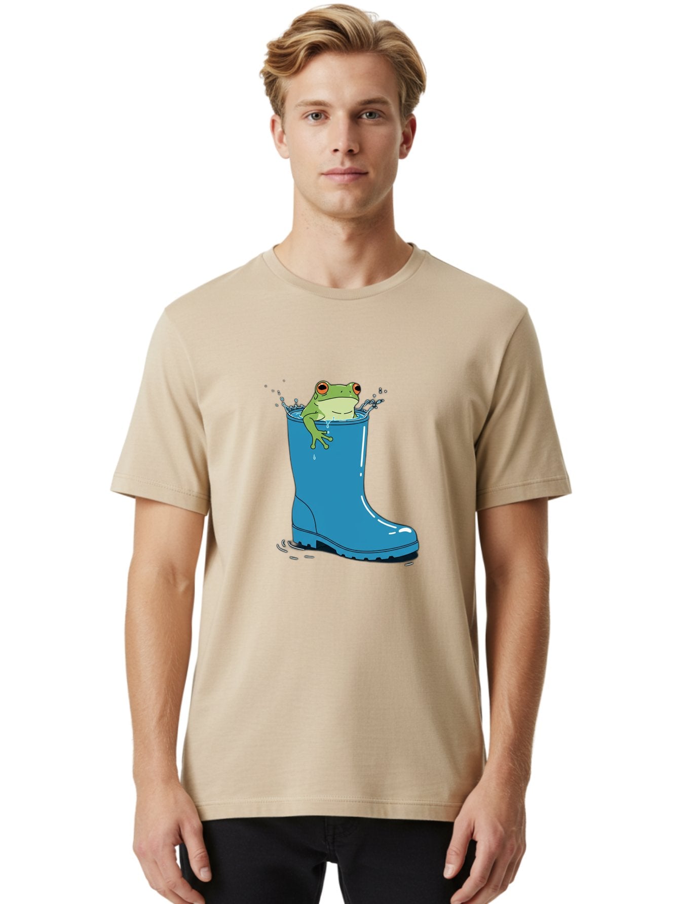 Frog-In-Blue-Boot Men'S Graphic Tee, 100% Cotton, Comfortable Casual Summer Wear, Machine Washable, Vintage Camera, Old Camera, Antique Camera, Black Camera, Classic Photography, Photography Equipment, Nostalgic Device, Film Camera, Camera Art Bam437 20