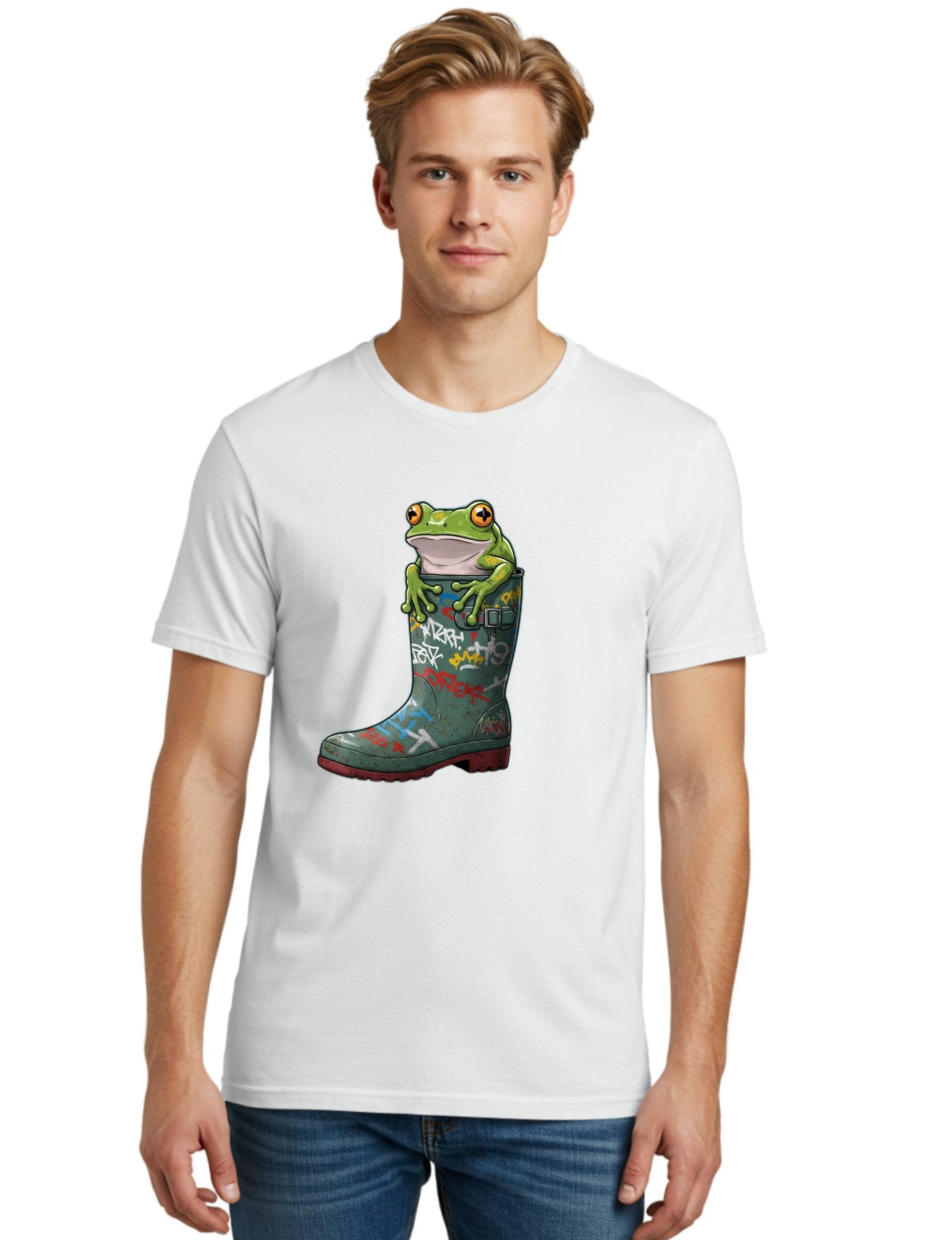Frog-In-Boot-3 Men'S Graphic Tee, 100% Cotton, Comfortable Casual Summer Wear, Machine Washable, Vintage Camera, Old Camera, Antique Camera, Black Camera, Classic Photography, Photography Equipment, Nostalgic Device, Film Camera, Camera Art Bam441 22