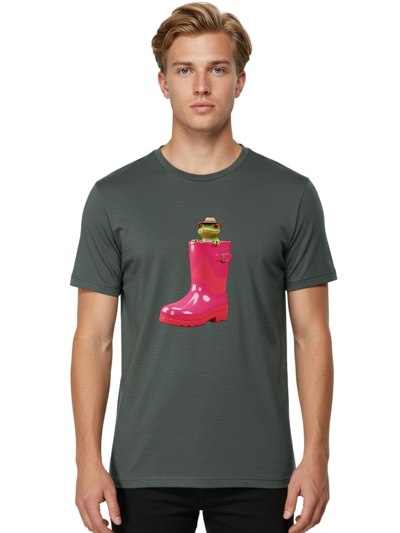 Frog-In-Pink-Boot Men'S Graphic Tee, 100% Cotton, Comfortable Casual Summer Wear, Machine Washable, Vintage Camera, Old Camera, Antique Camera, Black Camera, Classic Photography, Photography Equipment, Nostalgic Device, Film Camera, Camera Art Bam446 8