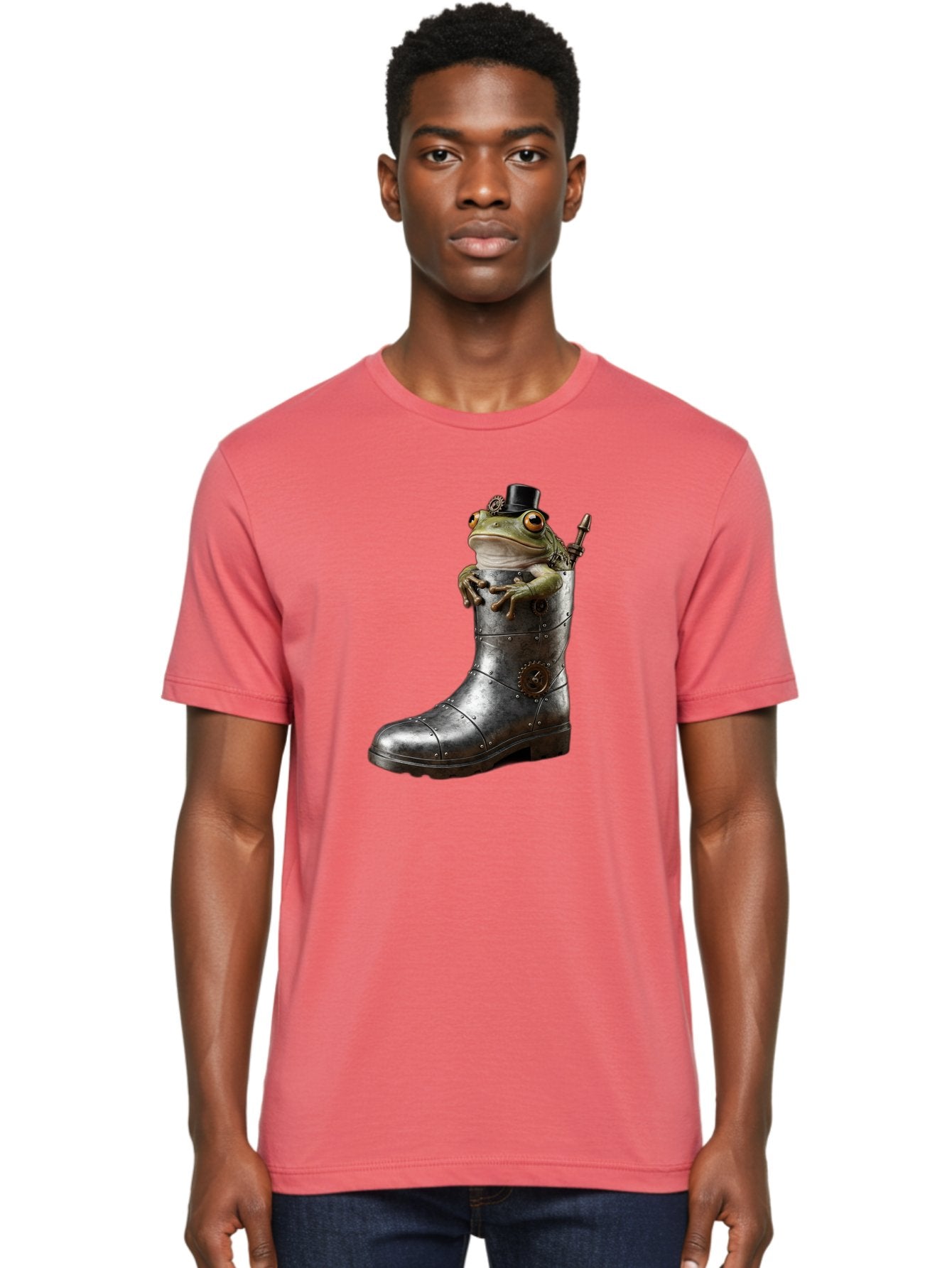 Frog-In-Steampunk-Boot Men'S Graphic Tee, 100% Cotton, Comfortable Casual Summer Wear, Machine Washable, Vintage Camera, Old Camera, Antique Camera, Black Camera, Classic Photography, Photography Equipment, Nostalgic Device, Film Camera, Bam451 18