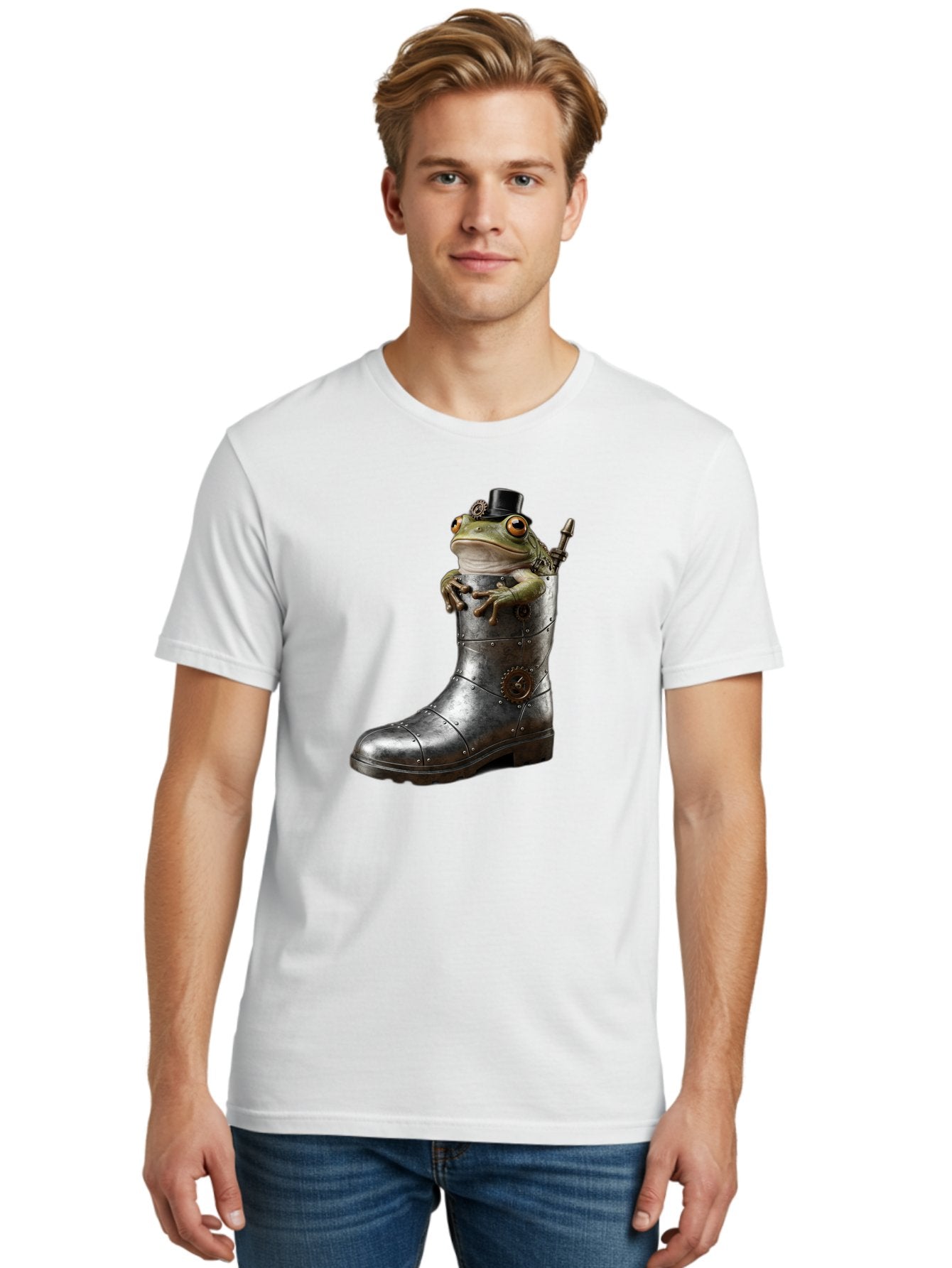 Frog-In-Steampunk-Boot Men'S Graphic Tee, 100% Cotton, Comfortable Casual Summer Wear, Machine Washable, Vintage Camera, Old Camera, Antique Camera, Black Camera, Classic Photography, Photography Equipment, Nostalgic Device, Film Camera, Bam451 28
