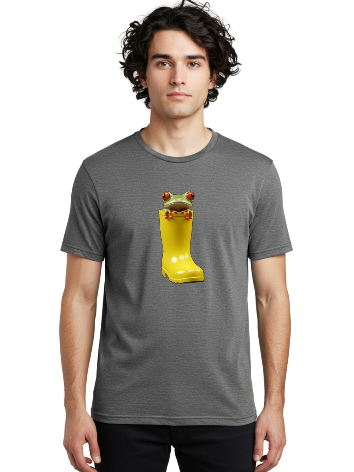 Frog-In-Yellow-Rain-Boot Men'S Graphic Tee, 100% Cotton, Comfortable Casual Summer Wear, Machine Washable, Vintage Camera, Old Camera, Antique Camera, Black Camera, Classic Photography, Photography Equipment, Nostalgic Device, Film Camera, Bam452 30