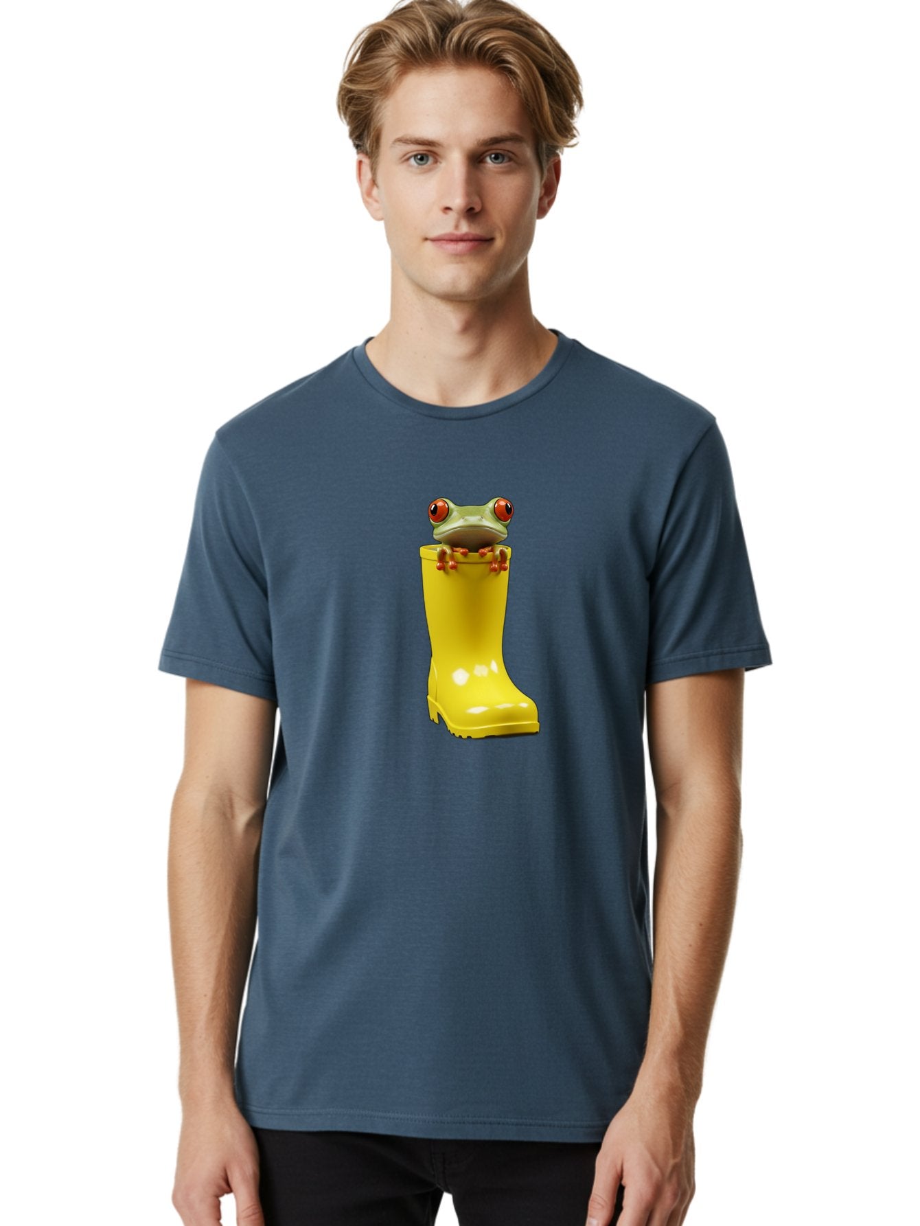 Frog-In-Yellow-Rain-Boot Men'S Graphic Tee, 100% Cotton, Comfortable Casual Summer Wear, Machine Washable, Vintage Camera, Old Camera, Antique Camera, Black Camera, Classic Photography, Photography Equipment, Nostalgic Device, Film Camera, Bam452 29