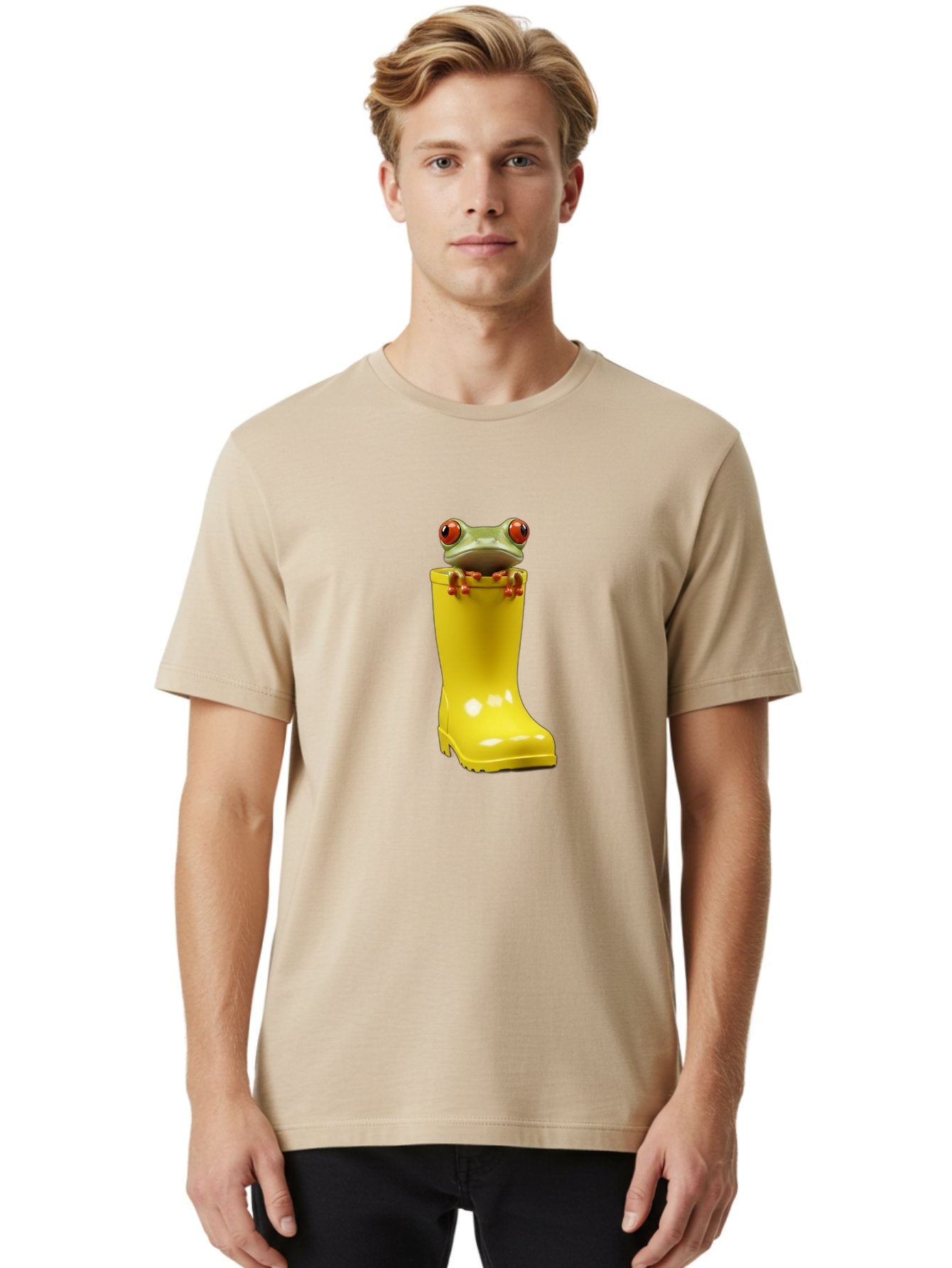 Frog-In-Yellow-Rain-Boot Men'S Graphic Tee, 100% Cotton, Comfortable Casual Summer Wear, Machine Washable, Vintage Camera, Old Camera, Antique Camera, Black Camera, Classic Photography, Photography Equipment, Nostalgic Device, Film Camera, Bam452 26
