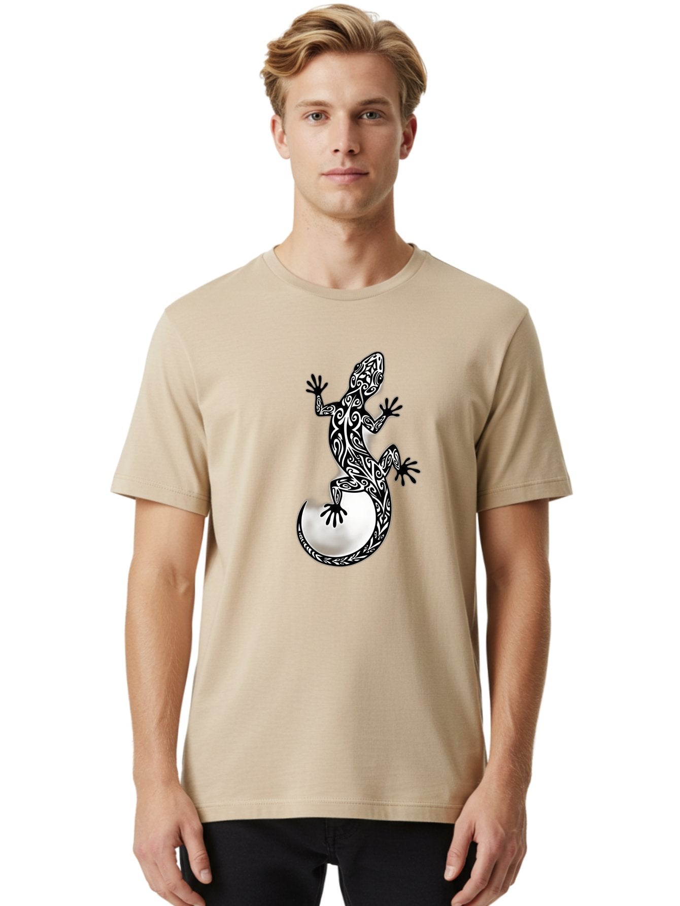 Gecko-Tribal-Art Men'S Graphic Tee, 100% Cotton, Comfortable Casual Summer Wear, Machine Washable, Vintage Camera, Old Camera, Antique Camera, Black Camera, Classic Photography, Photography Equipment, Nostalgic Device, Film Camera, Camera Art Bam481 28