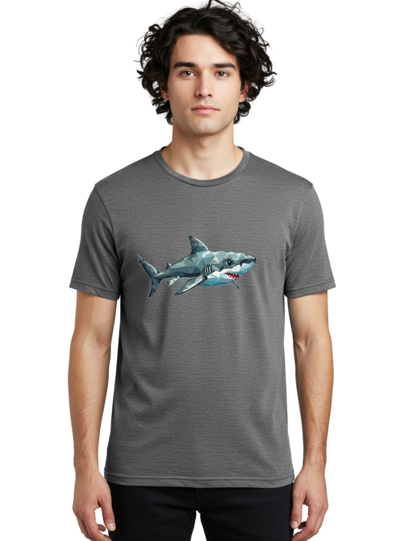 Geometric-Shark Men'S Graphic Tee, 100% Cotton, Comfortable Casual Summer Wear, Machine Washable, Vintage Camera, Old Camera, Antique Camera, Black Camera, Classic Photography, Photography Equipment, Nostalgic Device, Film Camera, Camera Art Bam501 27