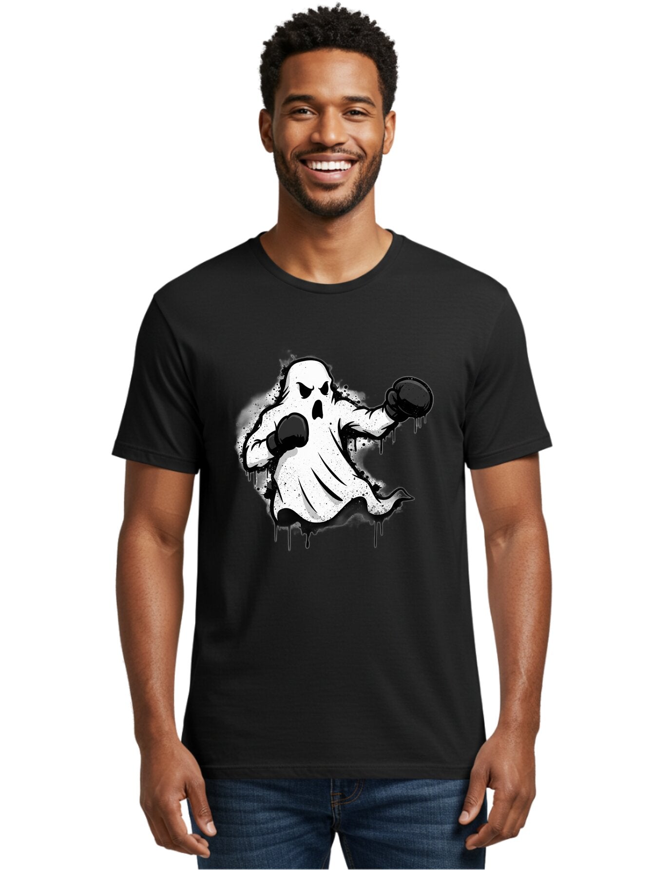 Ghost-Boxer-1 Men'S Graphic Tee, 100% Cotton, Comfortable Casual Summer Wear, Machine Washable, Vintage Camera, Old Camera, Antique Camera, Black Camera, Classic Photography, Photography Equipment, Nostalgic Device, Film Camera, Camera Art Bam504 24