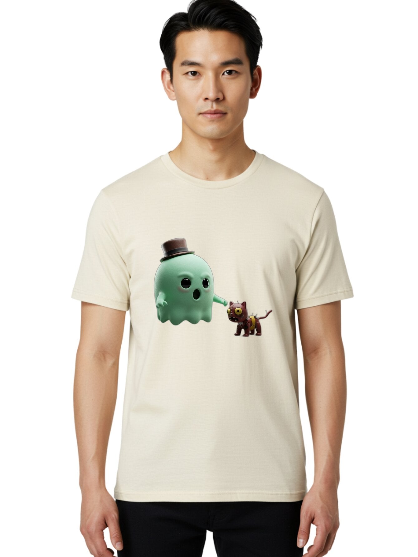 Ghost-Cat Men'S Graphic Tee, 100% Cotton, Comfortable Casual Summer Wear, Machine Washable, Vintage Camera, Old Camera, Antique Camera, Black Camera, Classic Photography, Photography Equipment, Nostalgic Device, Film Camera, Camera Art Bam510 23