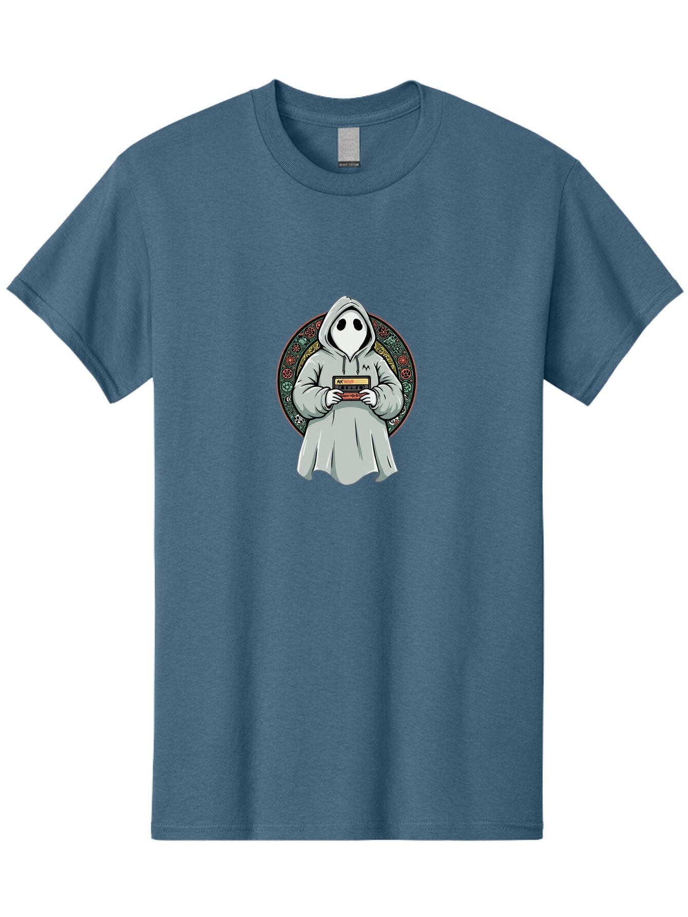 Ghost-Holding-Game-Cartridge Men'S Graphic Tee, 100% Cotton, Comfortable Casual Summer Wear, Machine Washable, Vintage Camera, Old Camera, Antique Camera, Black Camera, Classic Photography, Photography Equipment, Nostalgic Device, Film Camera, Bam514 10