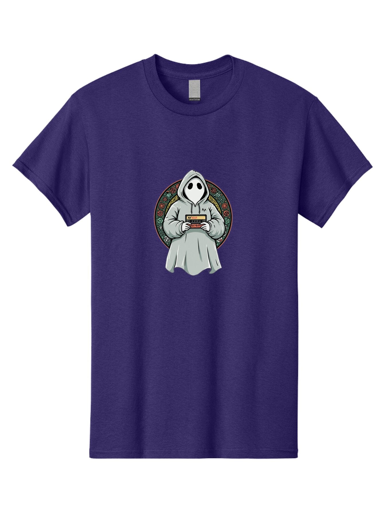 Ghost-Holding-Game-Cartridge Men'S Graphic Tee, 100% Cotton, Comfortable Casual Summer Wear, Machine Washable, Vintage Camera, Old Camera, Antique Camera, Black Camera, Classic Photography, Photography Equipment, Nostalgic Device, Film Camera, Bam514 9